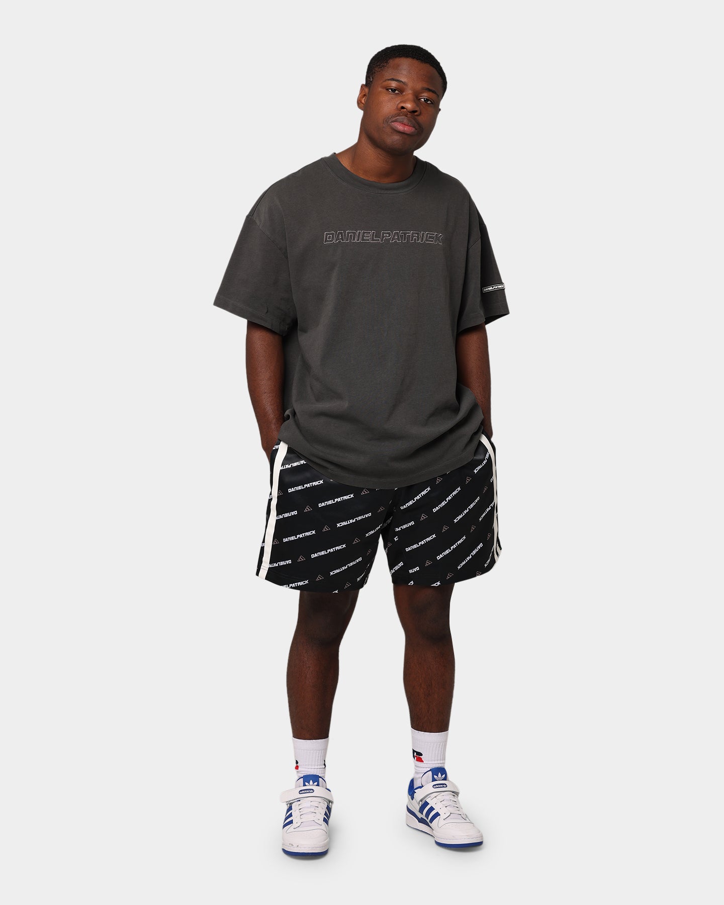Adidas Daniel Patrick X Adidas All Over Print Shorts - Black Athletic Running Shorts for Men | Gym Workout & Casual Streetwear