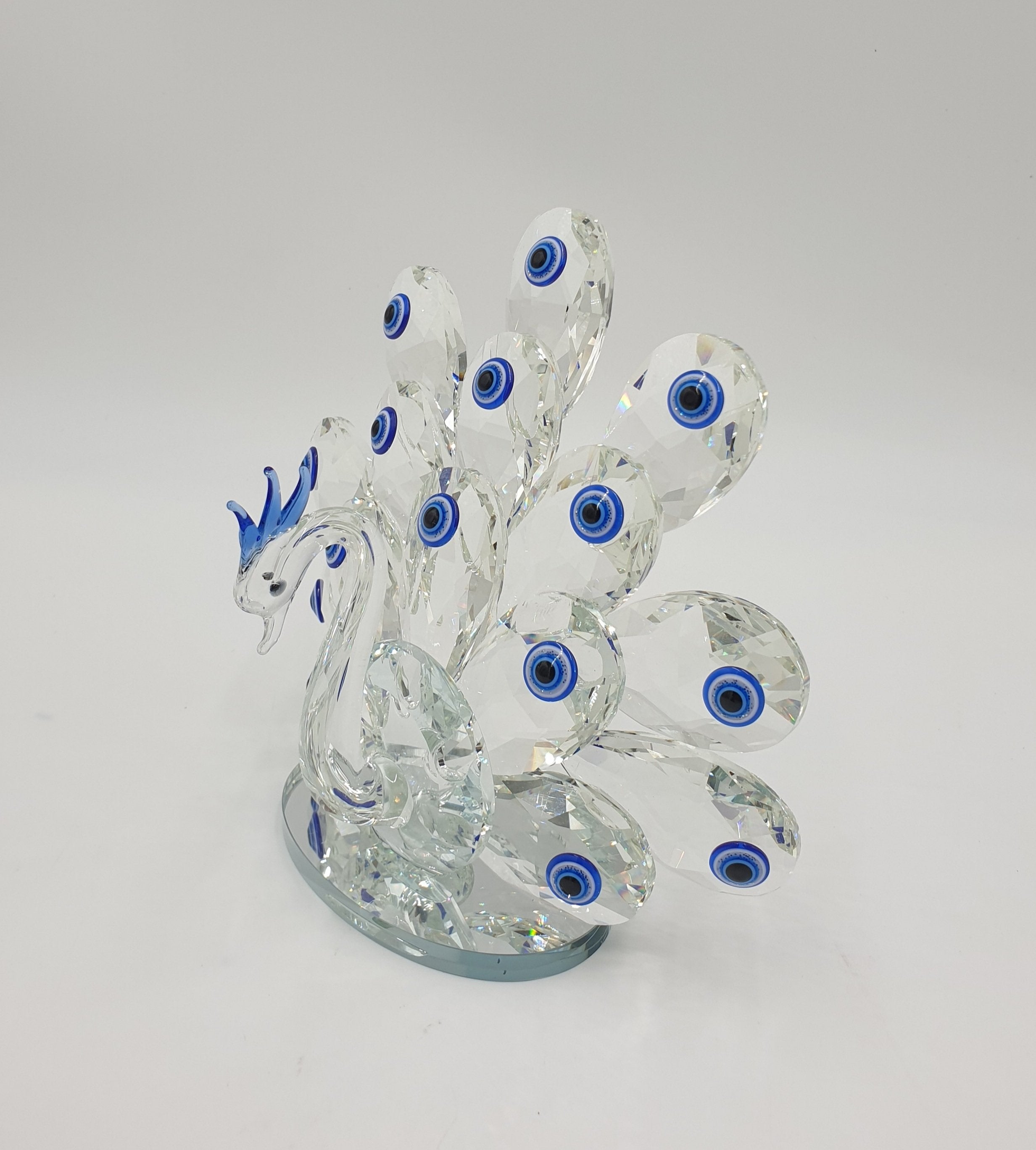 5 x 4.5 Inch Peacock Blue Artificial Eyes for DIY Crafts - Perfect for Jewelry Making, Doll Decorations, and Scrapbooking Projects