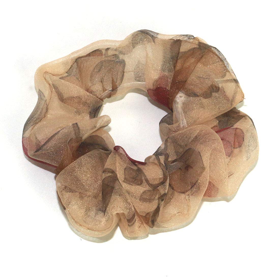4 Pack Women's Fashion Chiffon Tulle Elastic Hair Bands - Soft Ponytail Holders, Hair Rings & Scrunchies for Women & Girls (Perfect for Work, Gym, Party & Everyday Use)