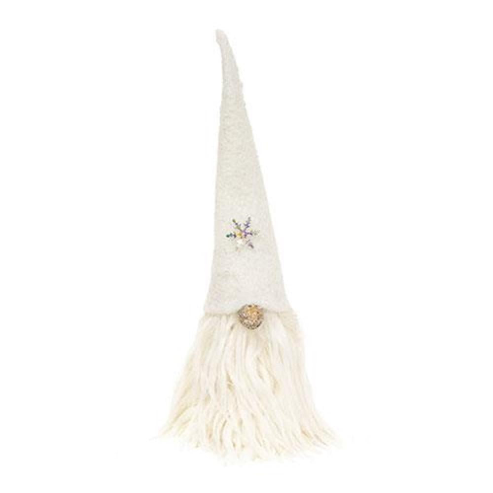 Handmade White Felt Gnome Ornament - Christmas Tree Decoration, Holiday Home Decor, Gift for Gnome Lovers - Perfect for Winter Decor, Festive Parties & Cozy Home Styling