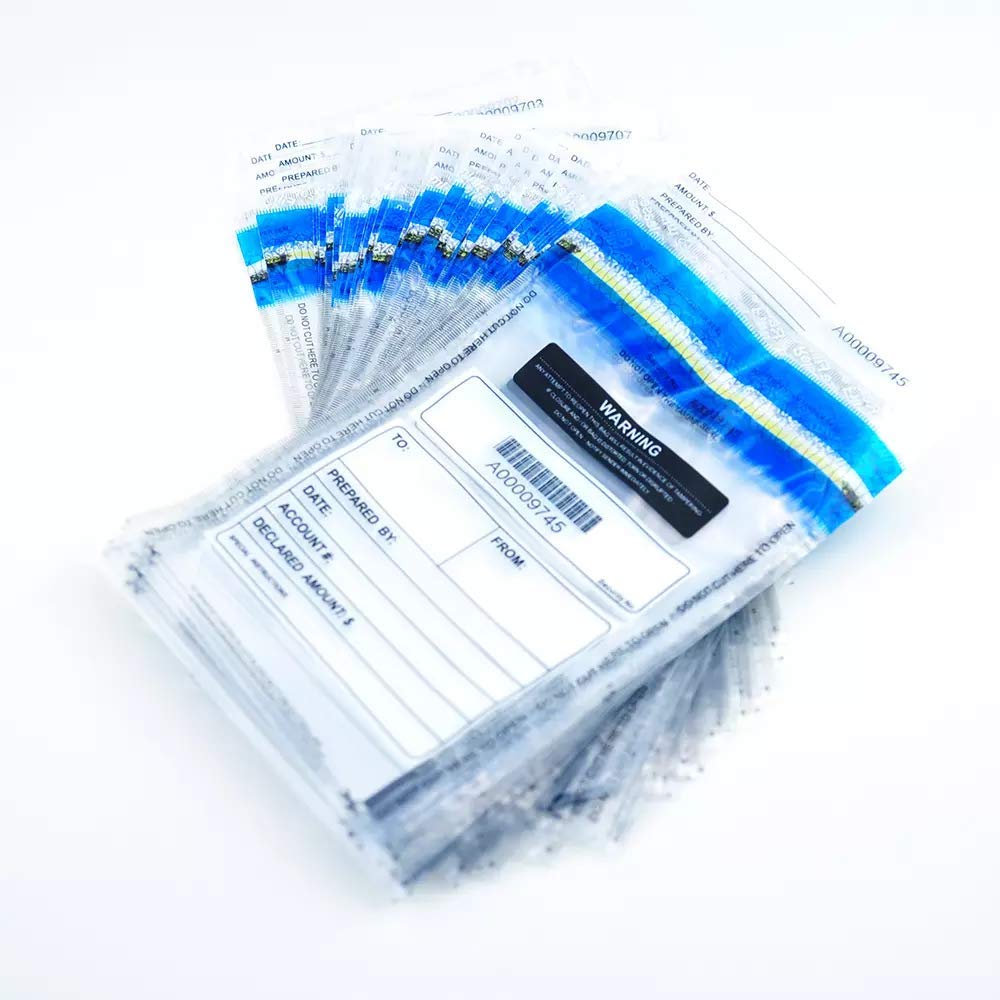 Tamper-Evident Clear Deposit Bags 6x9 Inches (300 Pack) - Security Bank Deposit Envelopes for Cash, Checks & Valuables - Ideal for Banks, Retail Stores & Small Businesses