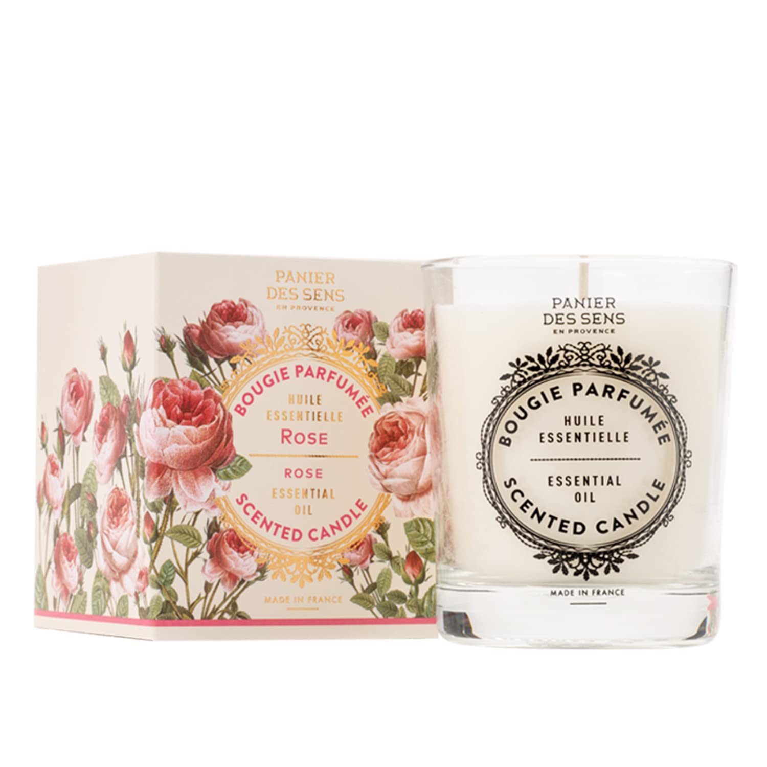Panier des Sens Rose Candle - Natural Scented Home Decor for Relaxation & Gifts