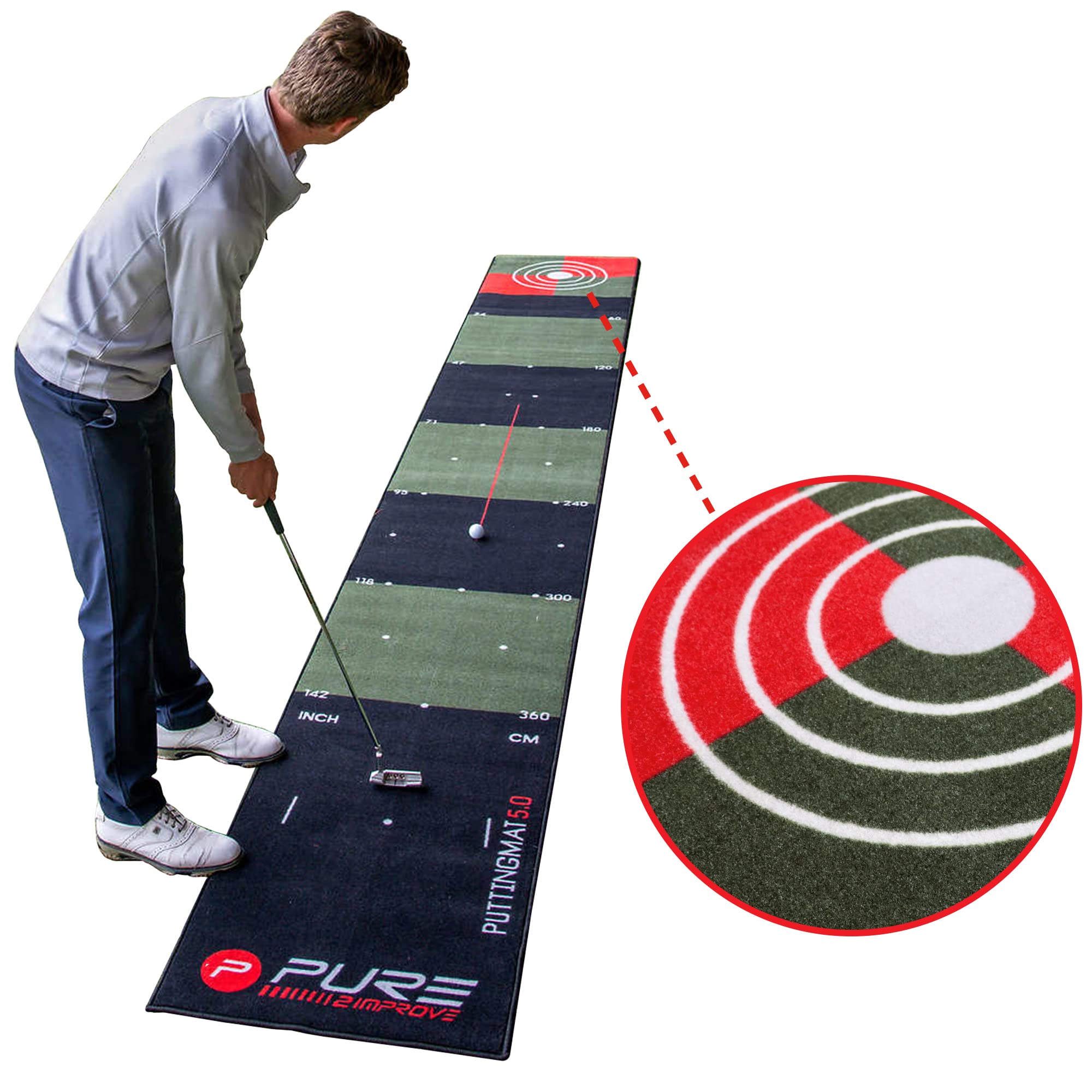 Pure2Improve 5.0 Golf Putting Mat - 16.5' x 26