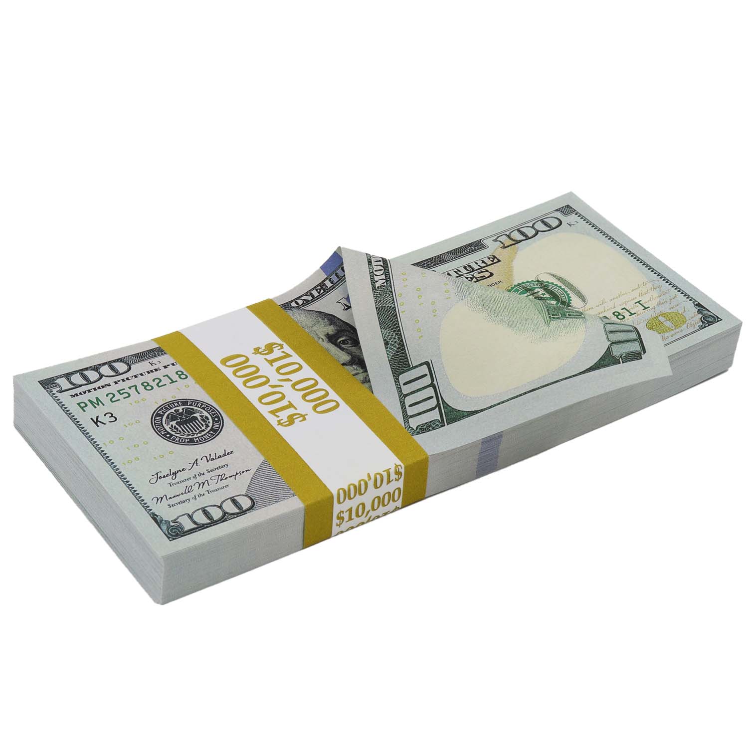 $500,000 Full Print New Series Stacks & Duffel Bag - Realistic Money Design for Parties, Prank Gifts & Photo Props - Perfect for Costume Accessories, Movie Props & Novelty Items