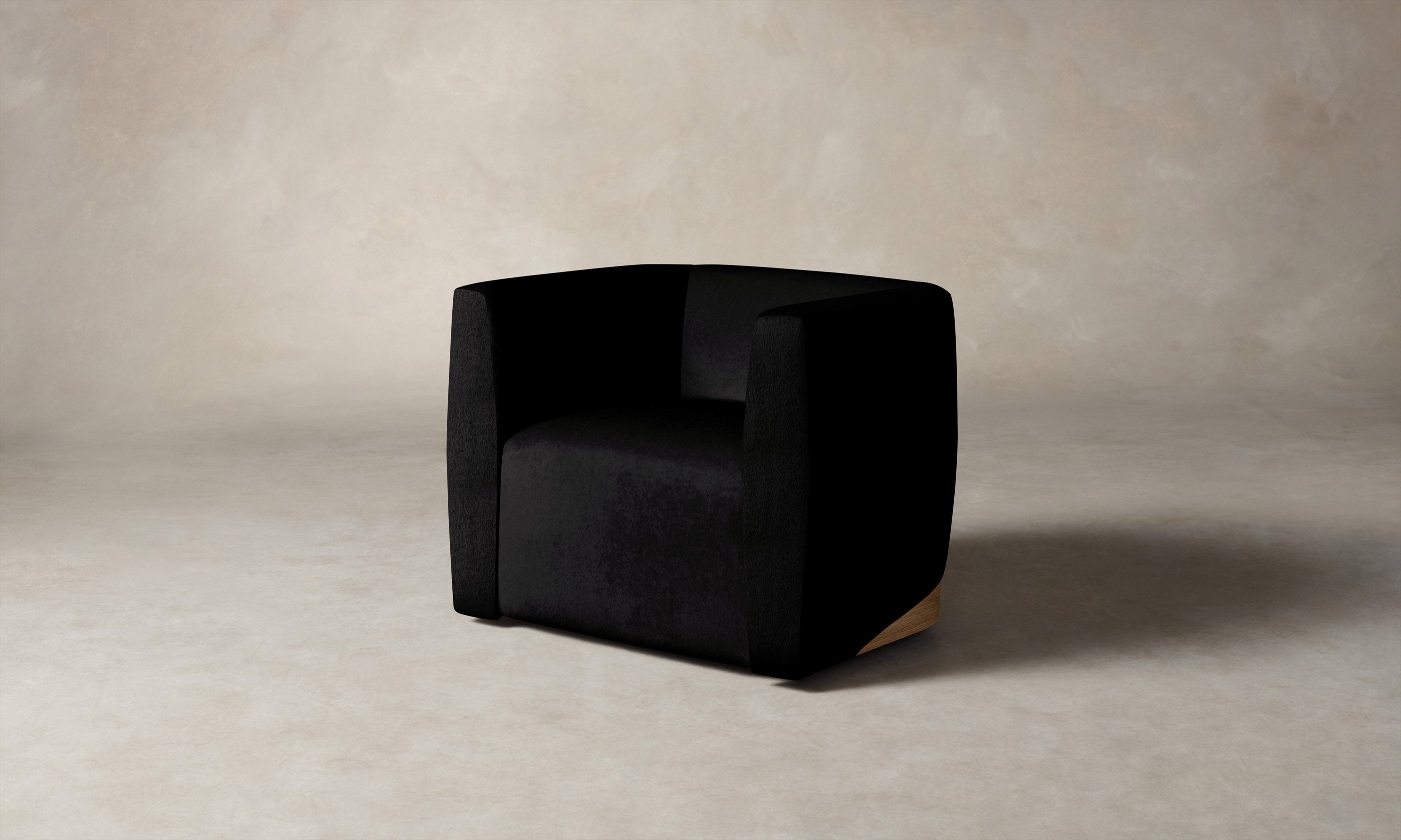 Luxury Henri Swivel Chair with Deep Pile Mohair Upholstery in Noir - Perfect for Living Room, Office or Reading Nook