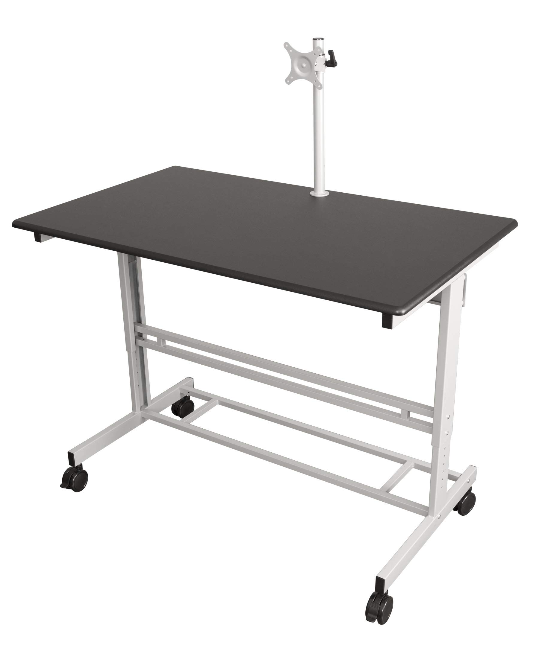 Adjustable Height Mobile Standing Desk with Monitor Mount - 48