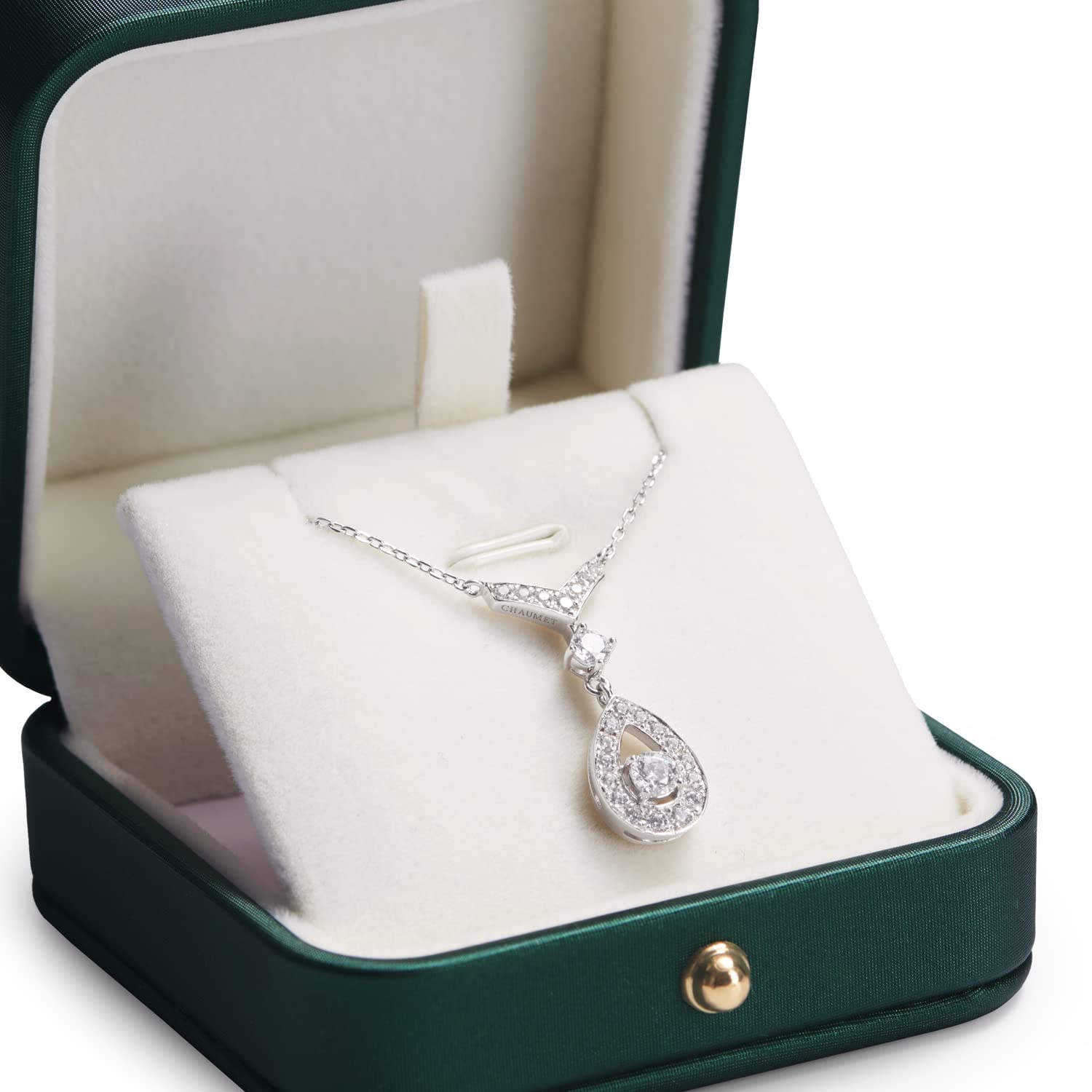 Oirlv Premium Leather Necklace Pendant Box with Velvet Interior - Jewelry Gift Box & Long Chain Necklace Display Storage Case - Perfect for Jewelry Organization, Gift Giving & Retail Display