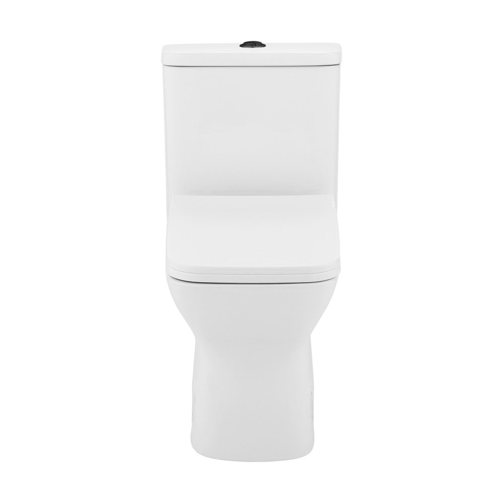 Carre One Piece Square Toilet with Dual Flush System - Modern Black Hardware for Bathroom Renovation | Water-Efficient Design for Home & Commercial Use