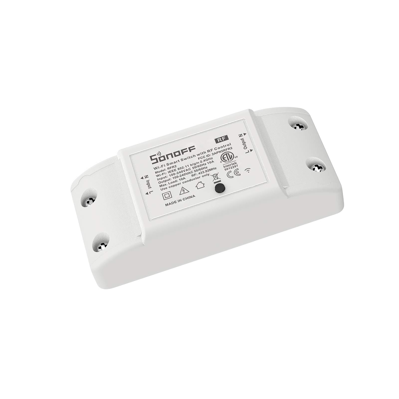 SONOFF RFR2 WiFi Smart Switch with RF Receiver - Wireless Remote Control for DIY Smart Home Automation, Compatible with Alexa & Google Assistant, No Hub Required - Perfect for Lighting Control, Smart Appliances & Home Security Systems