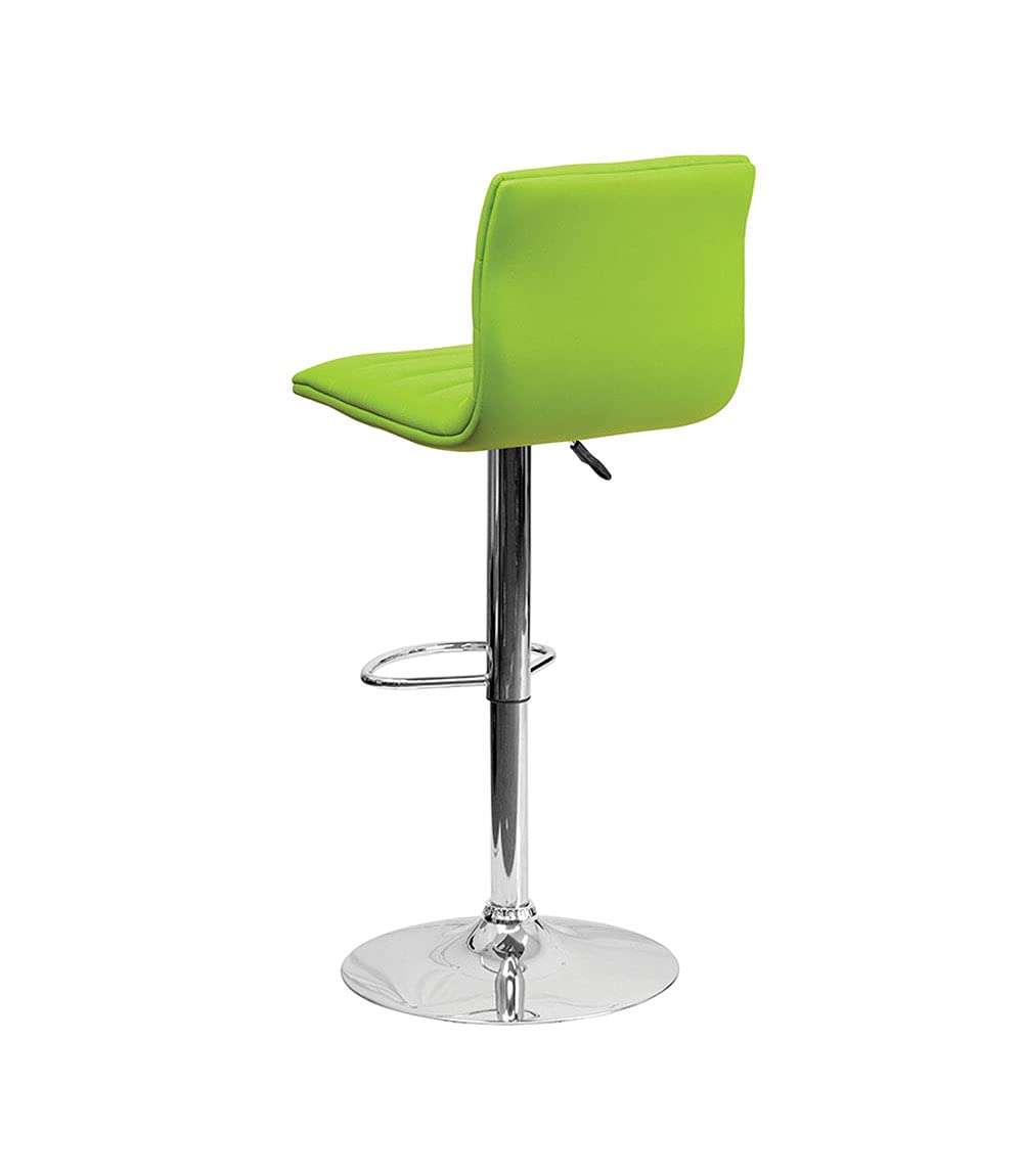Flash Furniture Vincent 2-Pack Modern Green Vinyl Adjustable Bar Stools with Back Support - 24