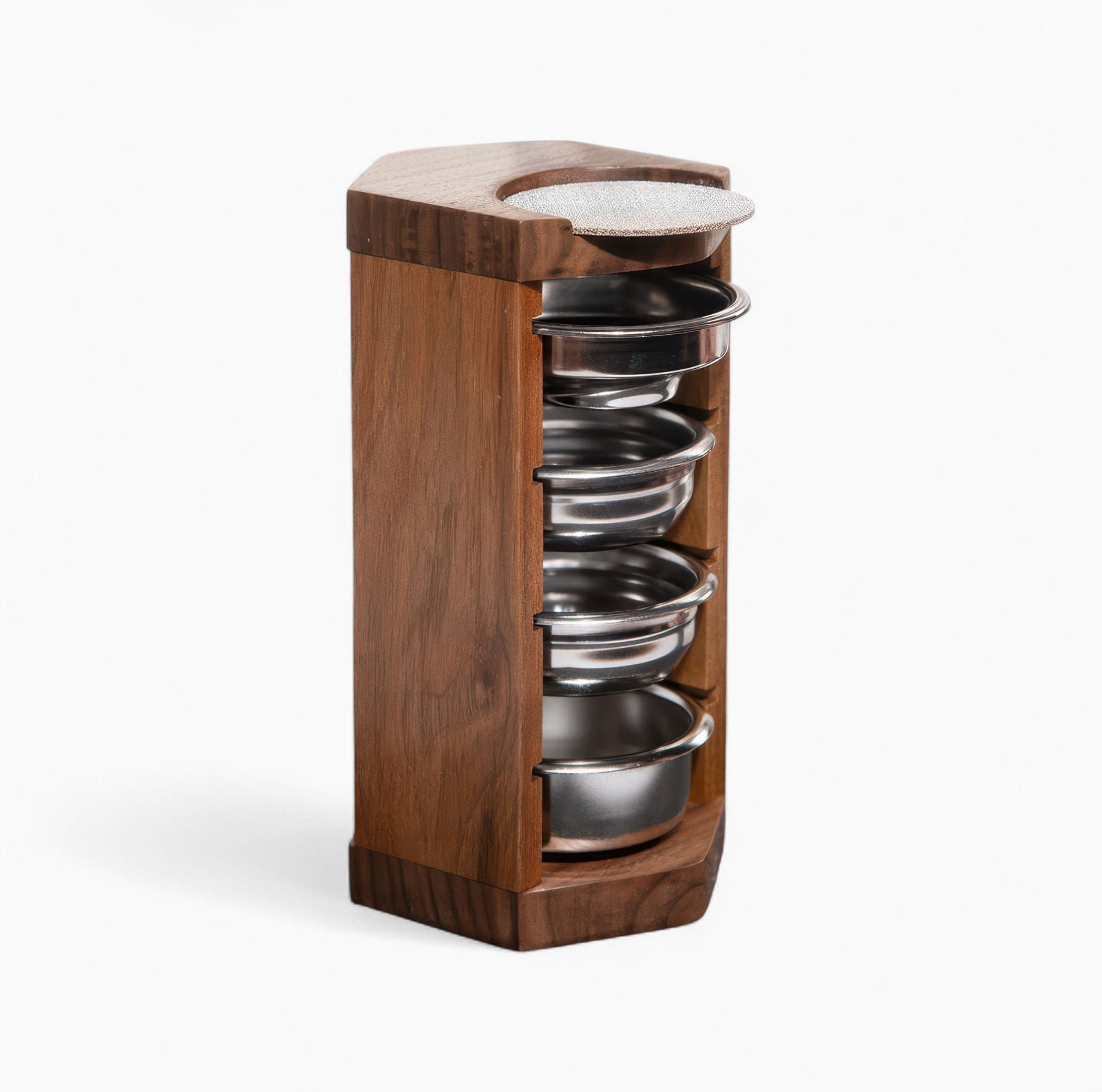 Premium Handcrafted Wooden Portafilter Basket Holder - Espresso Accessory Organizer for Coffee Enthusiasts - Perfect for Kitchen Countertop & Barista Station Storage