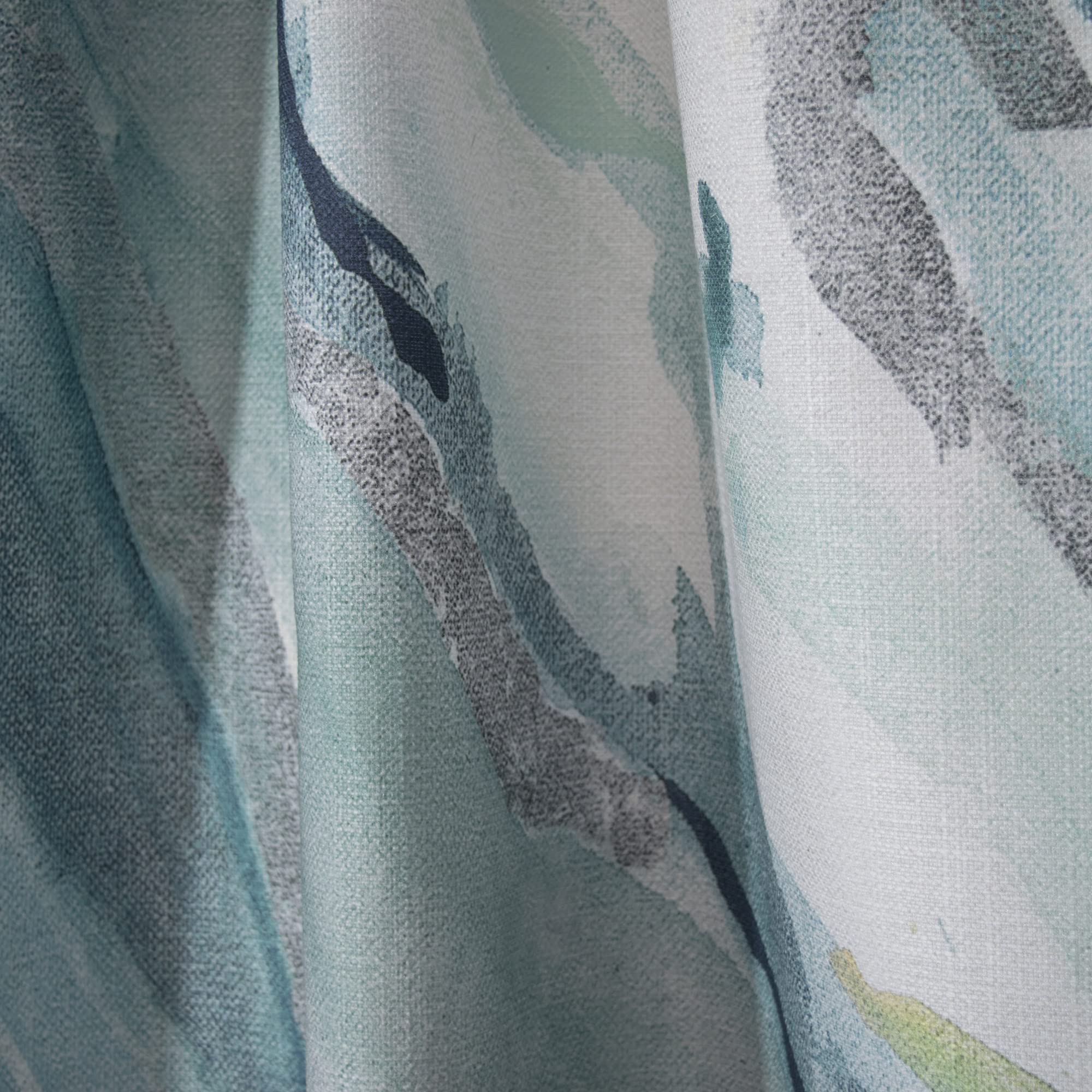 DesignQ Silver Springs II Blue Green Thermal Insulated Curtains - Single Panel 52x120 - Bedroom & Living Room Window Drapes for Energy Efficiency & Light Blocking