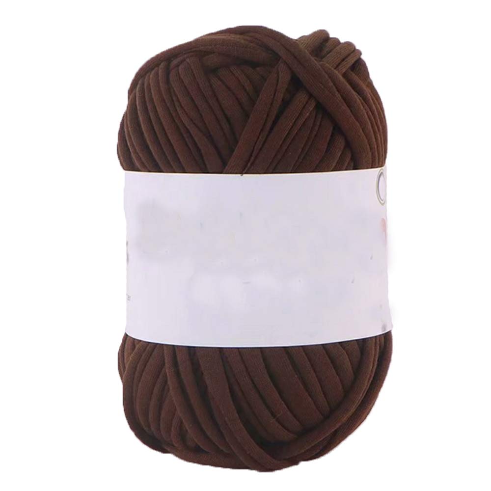 500g T-Shirt Yarn for Crocheting - DIY Knitting Fabric, Coffee Ribbon Yarn for Baskets, Bags & Rugs - Elastic Cloth Yarn (Fettuccini/Zpagetti Style) - Perfect for Home Decor, Crafts & Gift Making