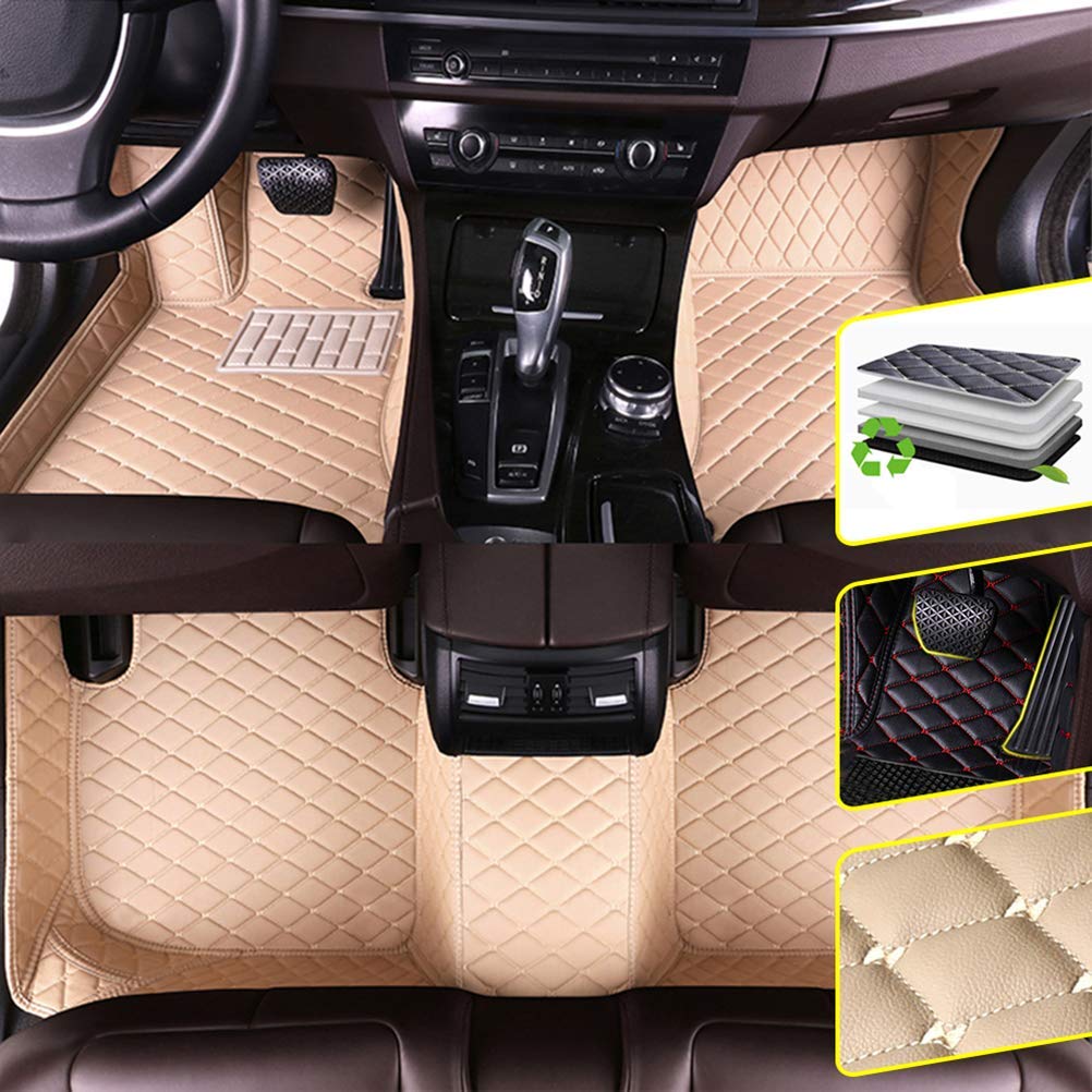 Premium Custom Fit BMW X3 F25 (2011-2017) Waterproof Non-Slip Leather Car Floor Mats - 1 Set Beige Interior Accessories for Enhanced Comfort & Protection - Perfect for Daily Commutes, Road Trips & All-Weather Driving