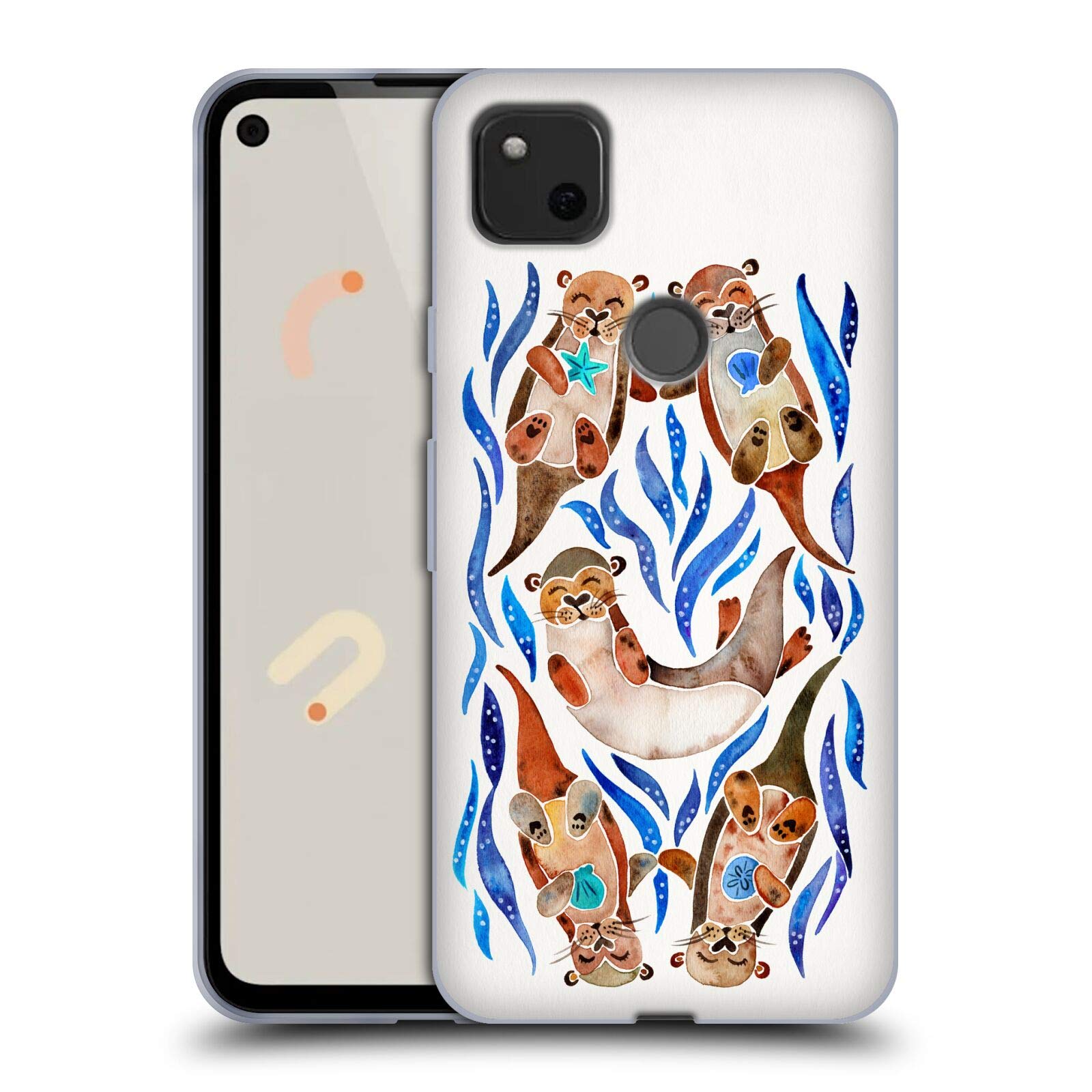 Cat Coquillette Blue Otters Phone Case for Google Pixel 4a - Cute Animal Design for Daily Use