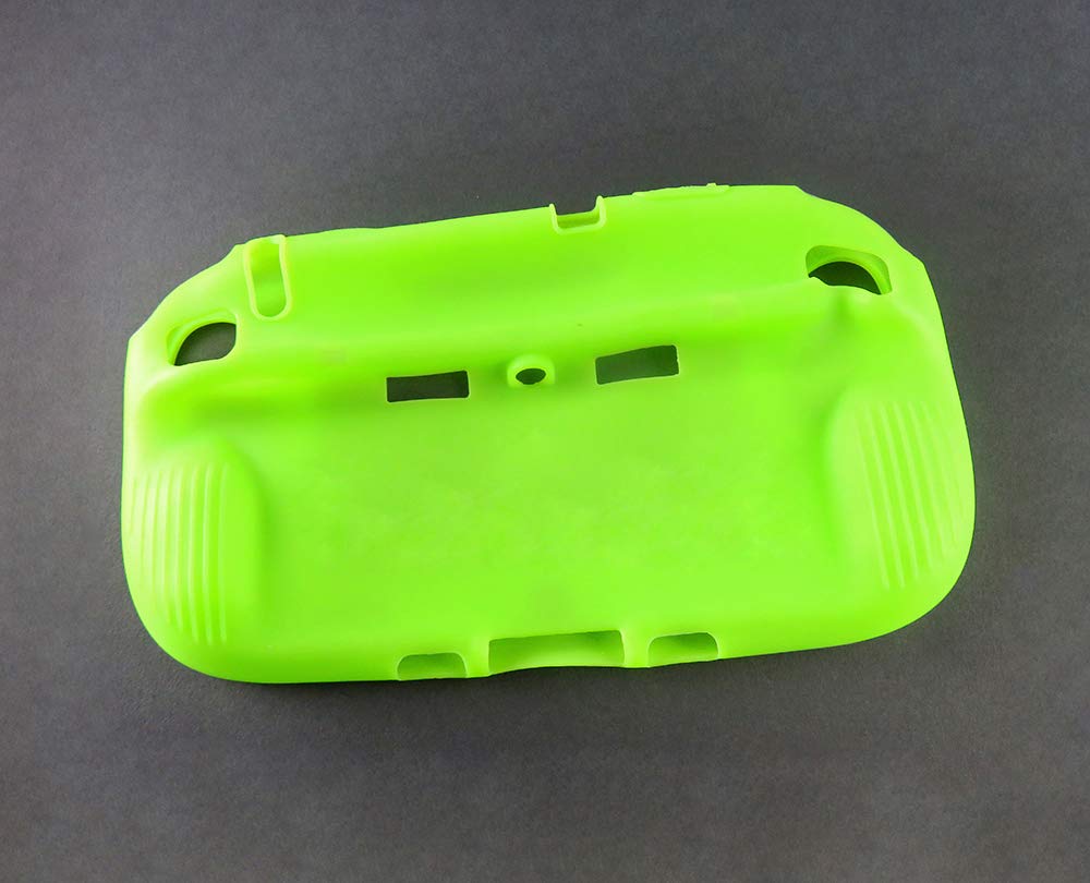 Wii U Gamepad Controller Protective Soft Rubber Shell Case Cover - Shockproof & Anti-Slip Grip - Compatible with Nintendo Wii U Gamepad (Green) - Perfect for Gaming, Travel & Home Use
