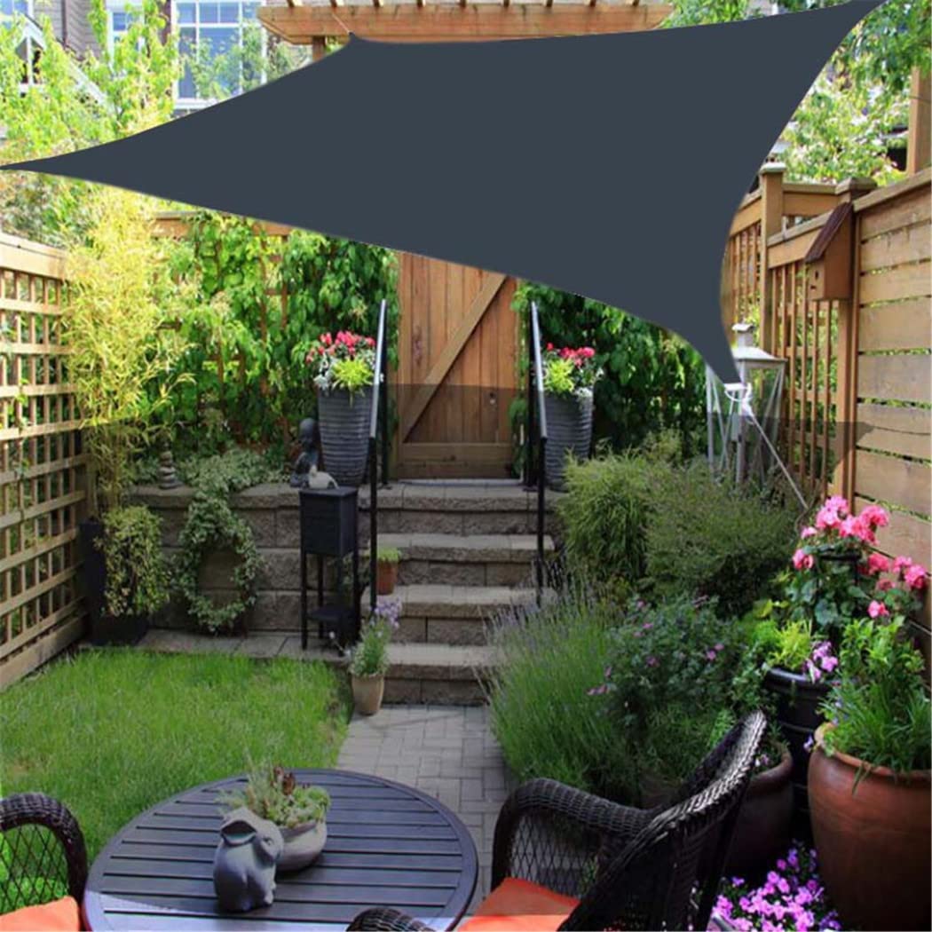13' x 26' Waterproof Sun Shade Sail - 95% UV Block Outdoor Canopy with Hardware Kit - Dark Gray Oxford Cloth Awning for Patio, Garden & Backyard Sun Protection | Perfect for Poolside, Deck & Outdoor Relaxation