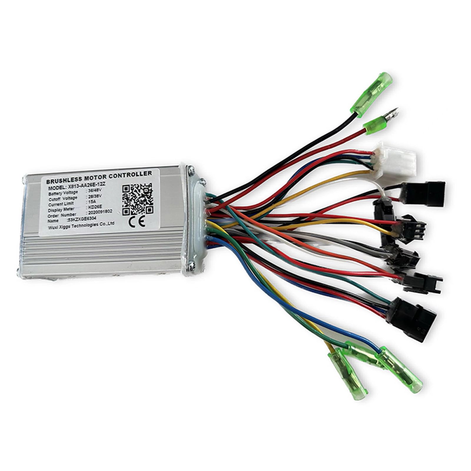36V 48V 15A Brushless Motor Controller for E-Bike Scooter - X813-AA26E-12Z Electric Bicycle Speed Controller with KD26E Display Meter | Perfect for E-Bike Upgrades, DIY Projects & Electric Scooter Repairs