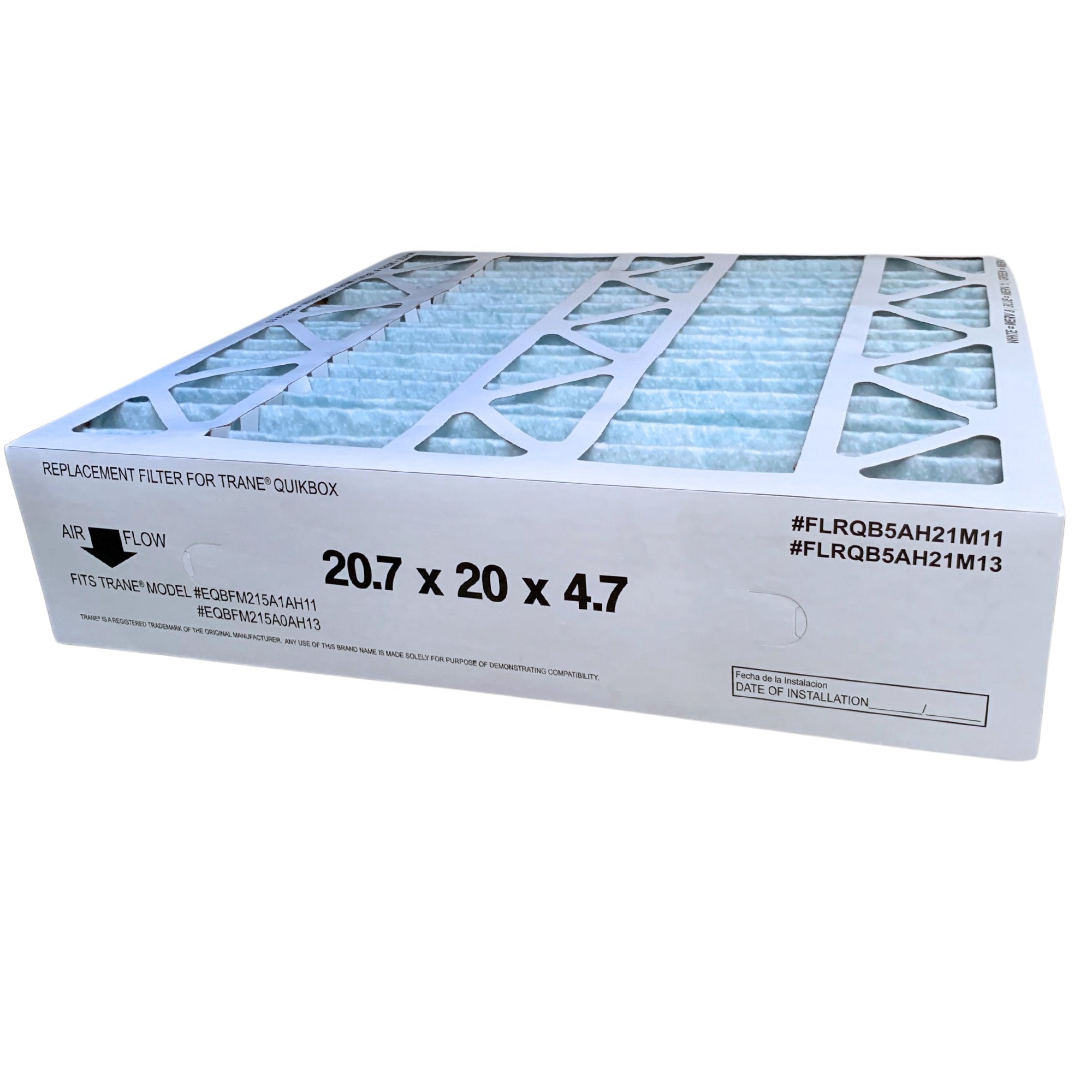 Trane FLRQB5AH21M11 Compatible Air Filter 20.7x20x4.7 MERV 11 - 2 Pack for Improved Indoor Air Quality in Homes & Offices