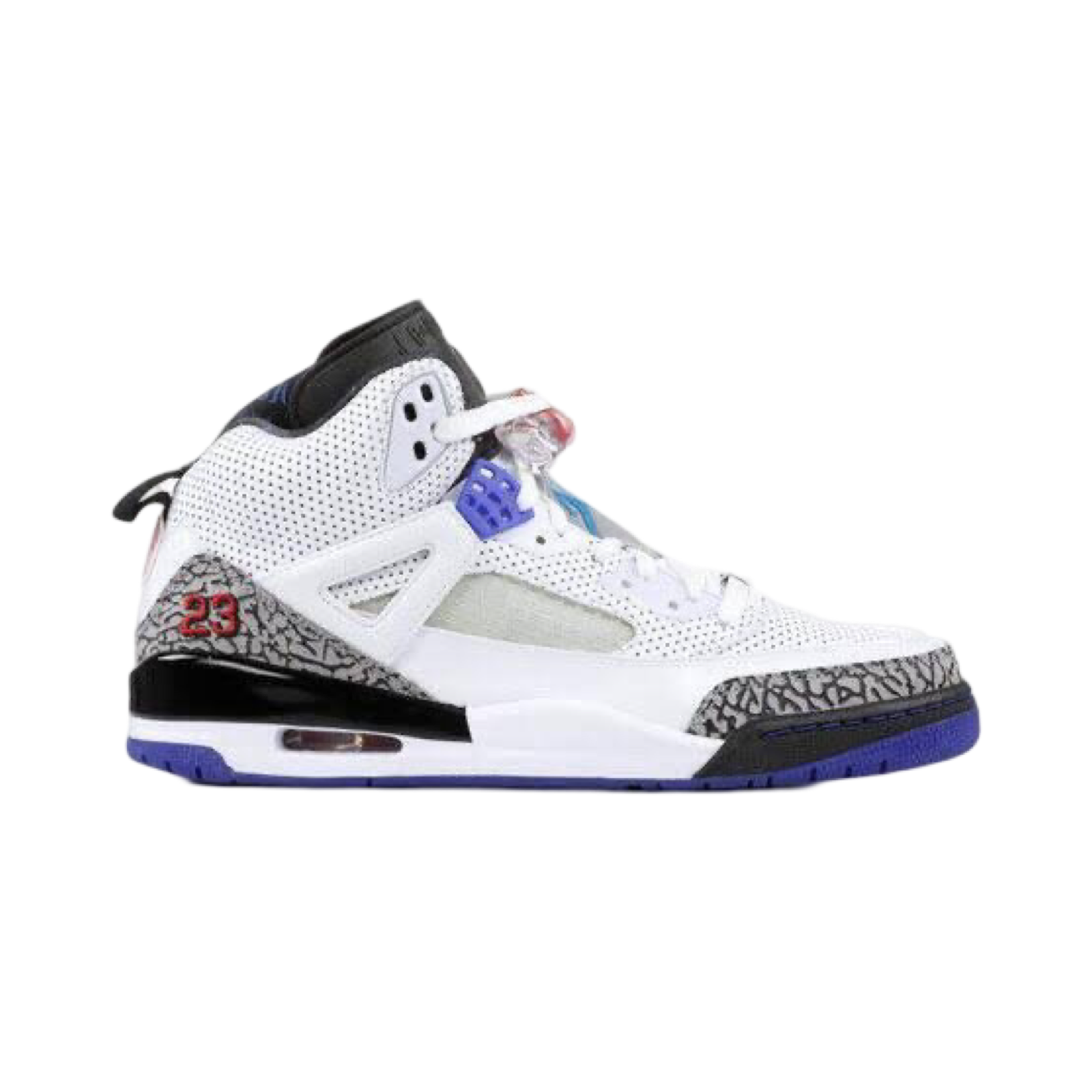 Air Jordan Spizike Sneakers - White, Aqua, Varsity Purple & Red Colorway | Men's Basketball Shoes for Streetwear & Casual Wear