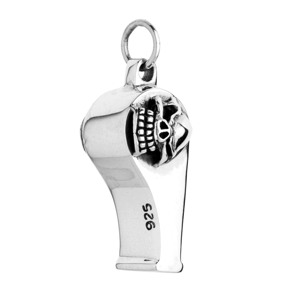 Skull Sterling Silver Whistle Pendant Necklace for Men & Women - Gothic Punk Jewelry Accessory for Concerts, Halloween & Everyday Wear