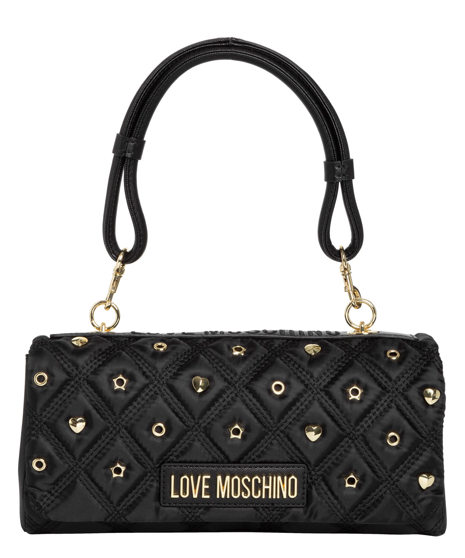 Love Moschino Women's Black Leather Handbag - Stylish & Elegant Designer Purse for Work, Travel & Evening Events
