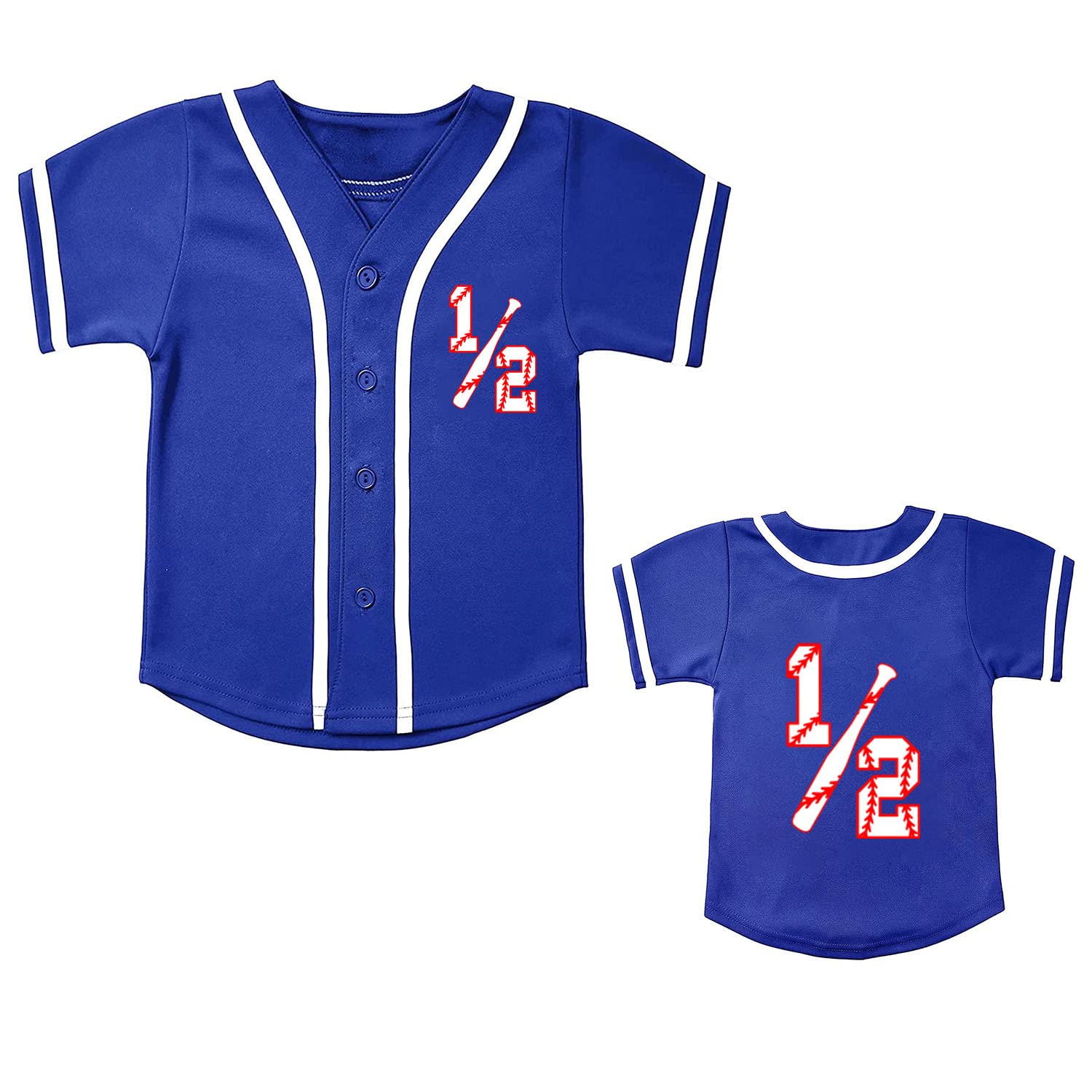 BAICAIYU 1/2 Birthday Outfit - Baby Baseball Jersey & Socks 2-Piece Set for Boys | Softball Shirt & Sports Toddler Clothing | Perfect for Half Birthday Celebrations, Sports Events & Photo Shoots