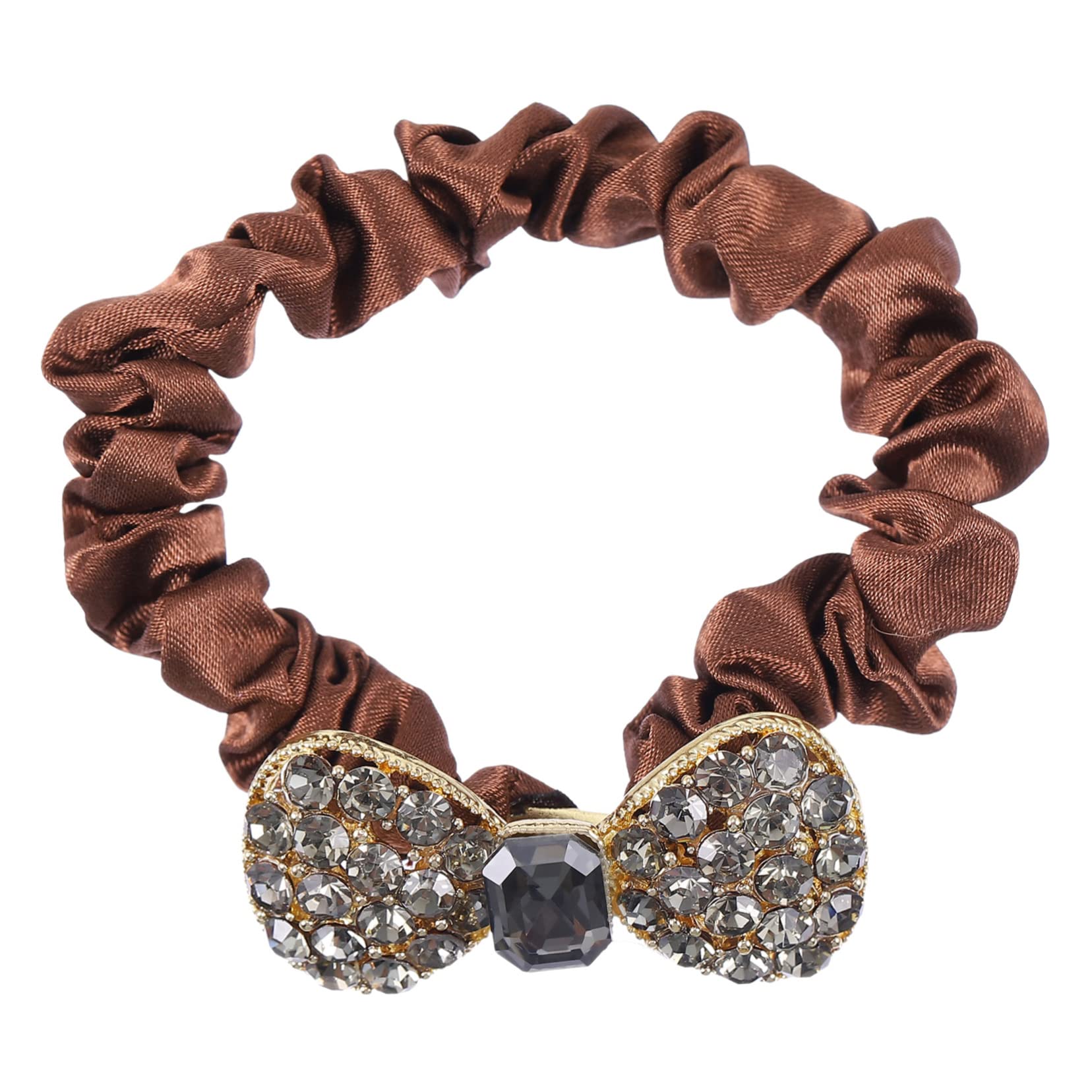 Lurrose Hair Rings with Bows - Elastic Hair Ties & Rhinestone Headbands for Women - Pigtail Hair Ties, Bow Scrunchies, Hair Accessories Set - Perfect for School, Work, Parties and Everyday Styling