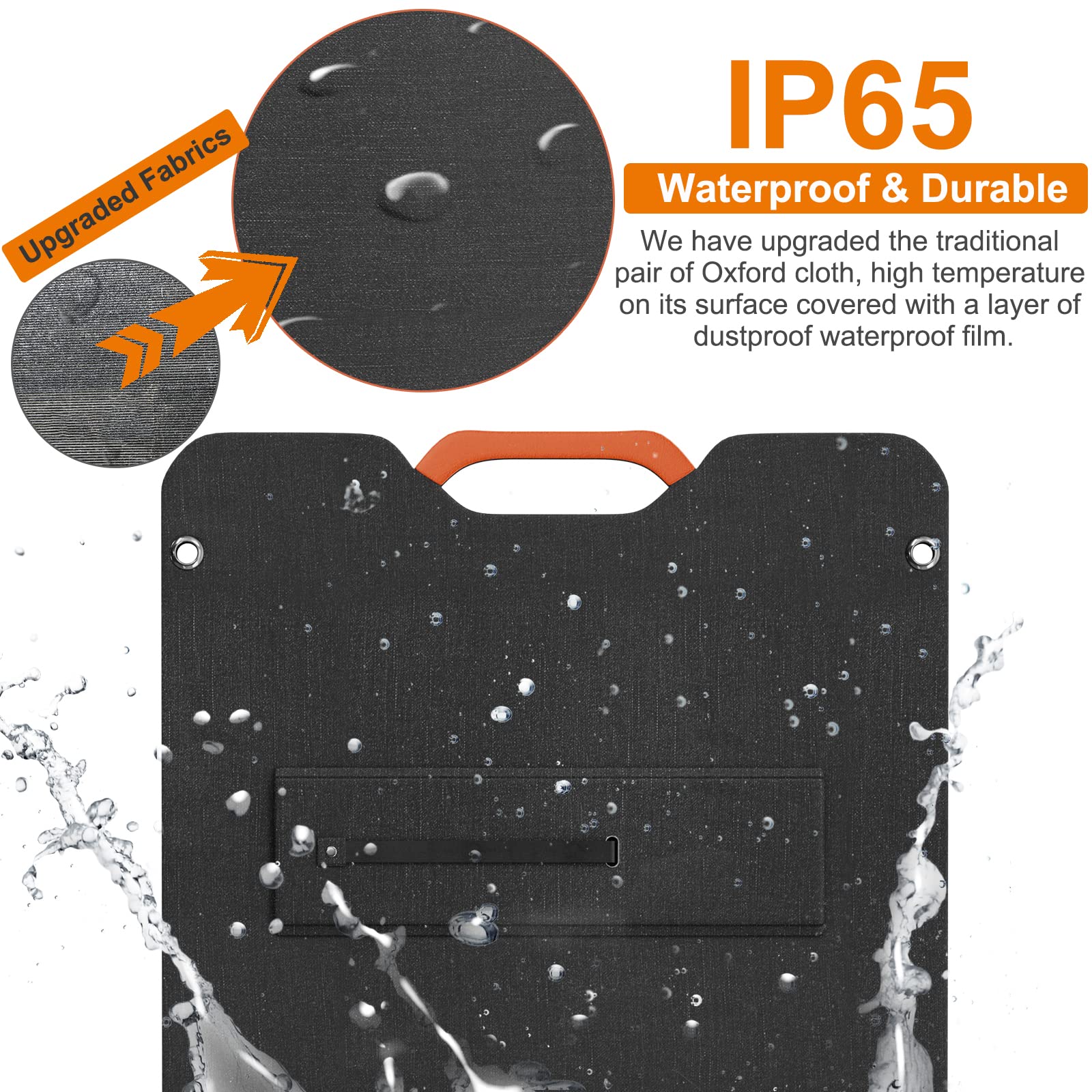 200W Portable Foldable Solar Panel Charger with Kickstand - High Efficiency 23.5% Monocrystalline Solar Panel - Waterproof IP65 Oxford Leather Fabric - Perfect for RV, Camping, Outdoor Power Stations & Emergency Power Supply
