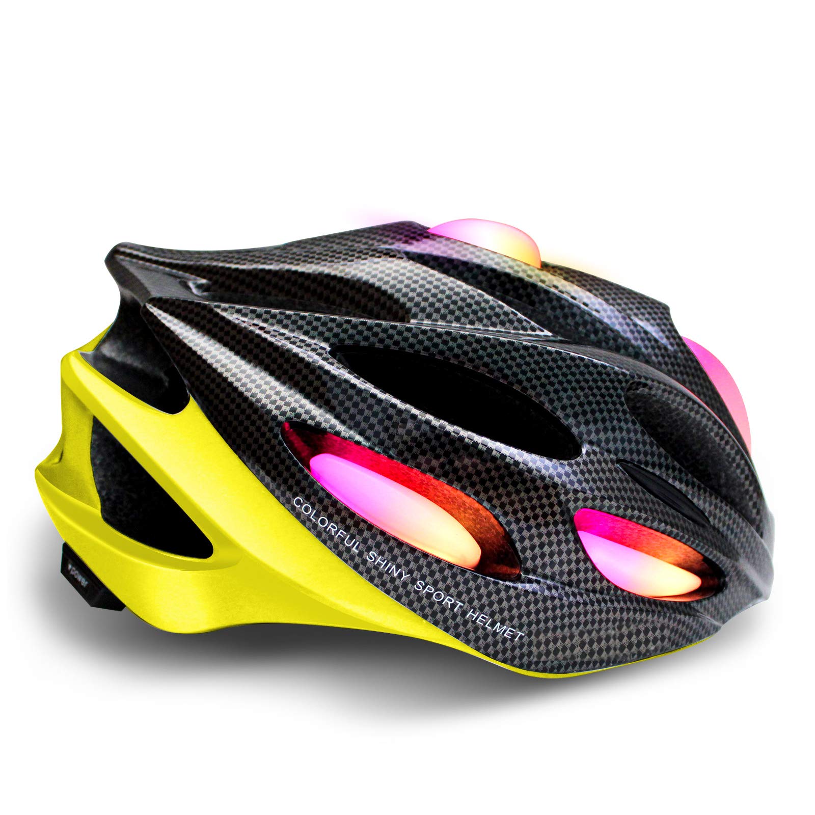 Adjustable Bike Helmet for Adults - Lightweight Bicycle Helmet with 20 Vents & Rechargeable ARGB Lights for Men & Women (58-61cm) - Perfect for Cycling, Commuting & Outdoor Sports