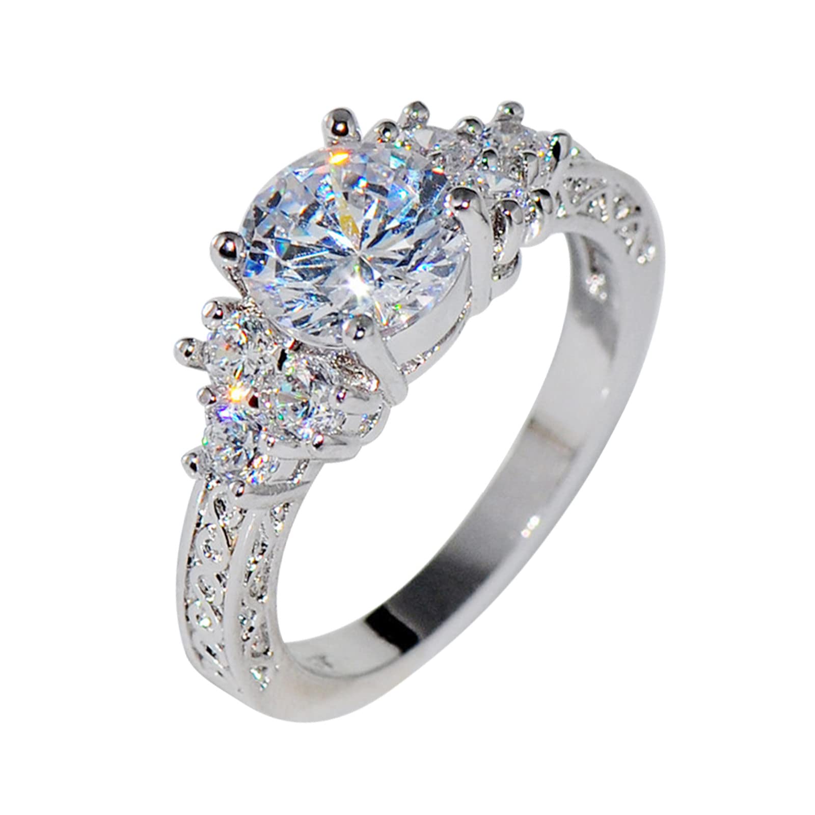 Natural Silver Gemstone Luxury Wedding Ring for Women - Elegant Court Birthstone Engagement Ring, Size 6 - Perfect for Brides, Anniversaries & Special Occasions