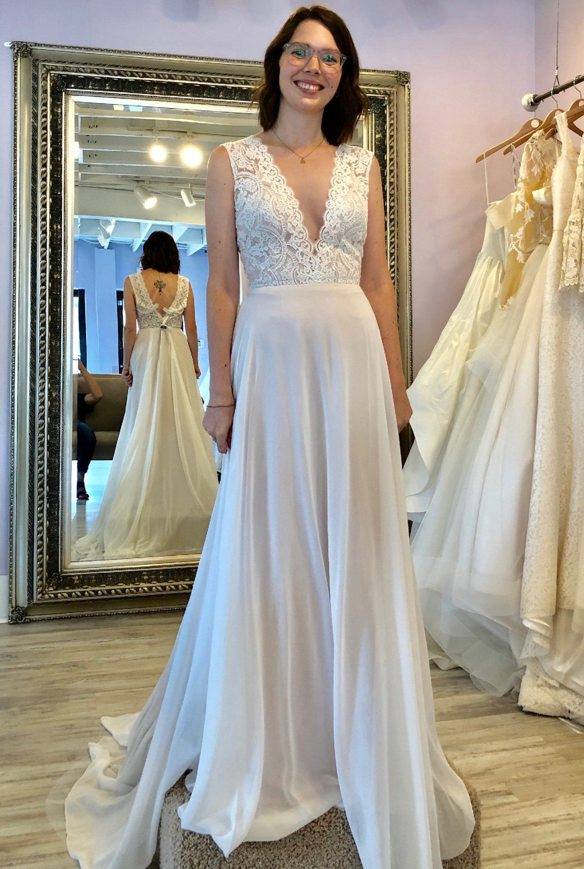 BHLDN Willowby by Watters Taryn Lace Wedding Gown - Elegant A-Line Bridal Dress for Beach, Garden & Outdoor Ceremonies
