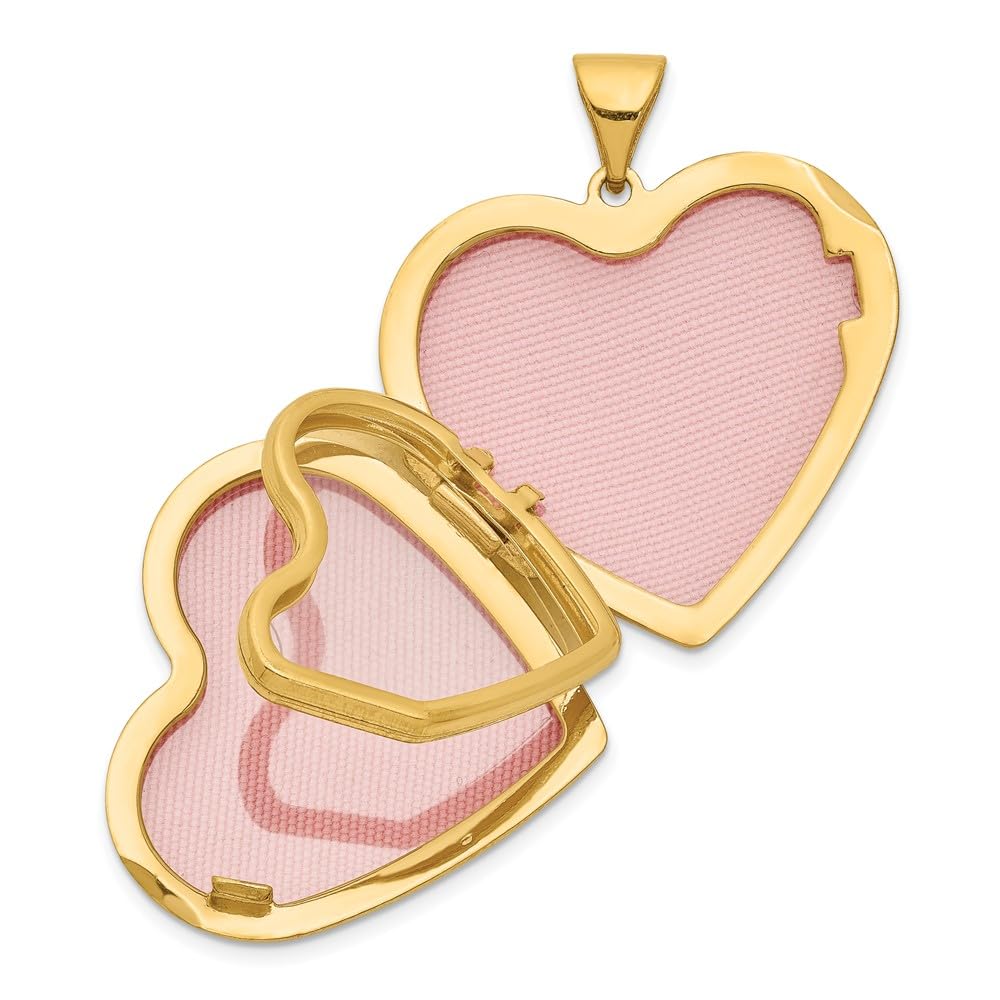 14K Yellow Gold Floral Heart Locket with Diamond - Family Keepsake for Special Occasions