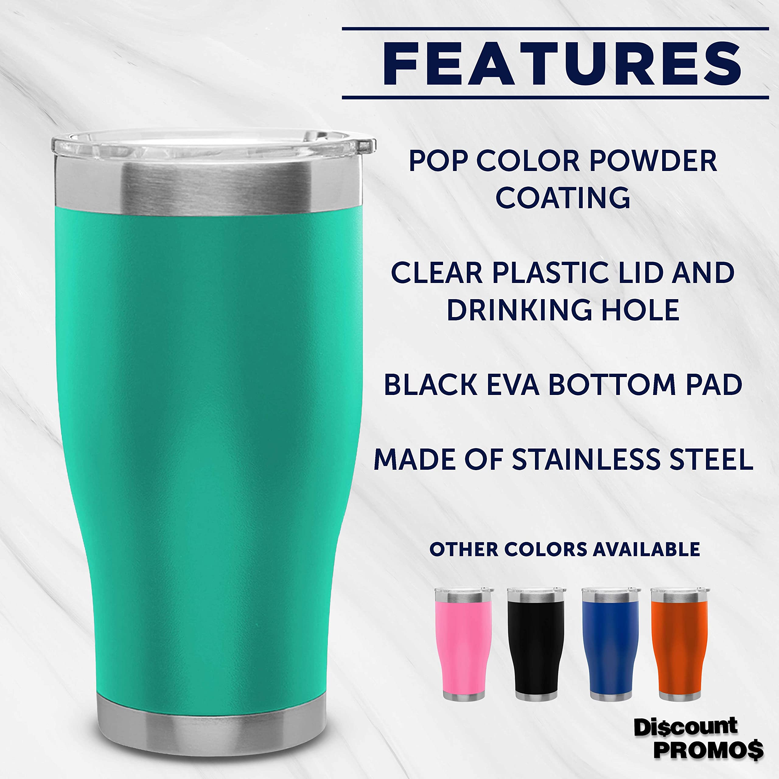 Premium 28 oz Stainless Steel Tumblers Set of 6 - Insulated Hot & Cold Travel Mugs for Coffee, Smoothies, Soda - Bulk Pack for Restaurants, Office, Gym & Outdoor Activities - Mint Green