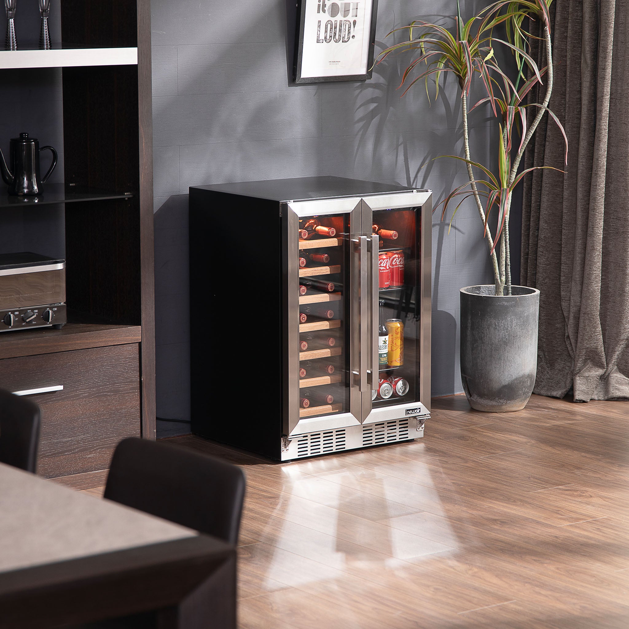 Newair® 24 Inch Dual Zone Wine and Beverage Cooler with French Doors - Perfect for Home Bars, Restaurants, and Wine Cellars