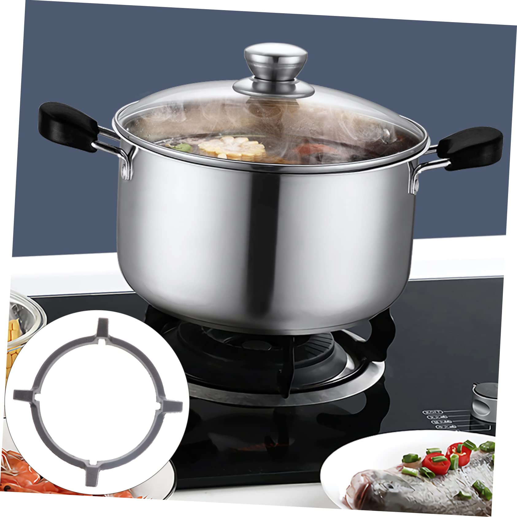 Stainless Steel Wok Stand for Gas Stove - Heavy Duty Burner Support Ring & Pot Rack - Compatible with Electric Cooktops - Perfect for Stir-Frying, Deep Frying & Asian Cooking