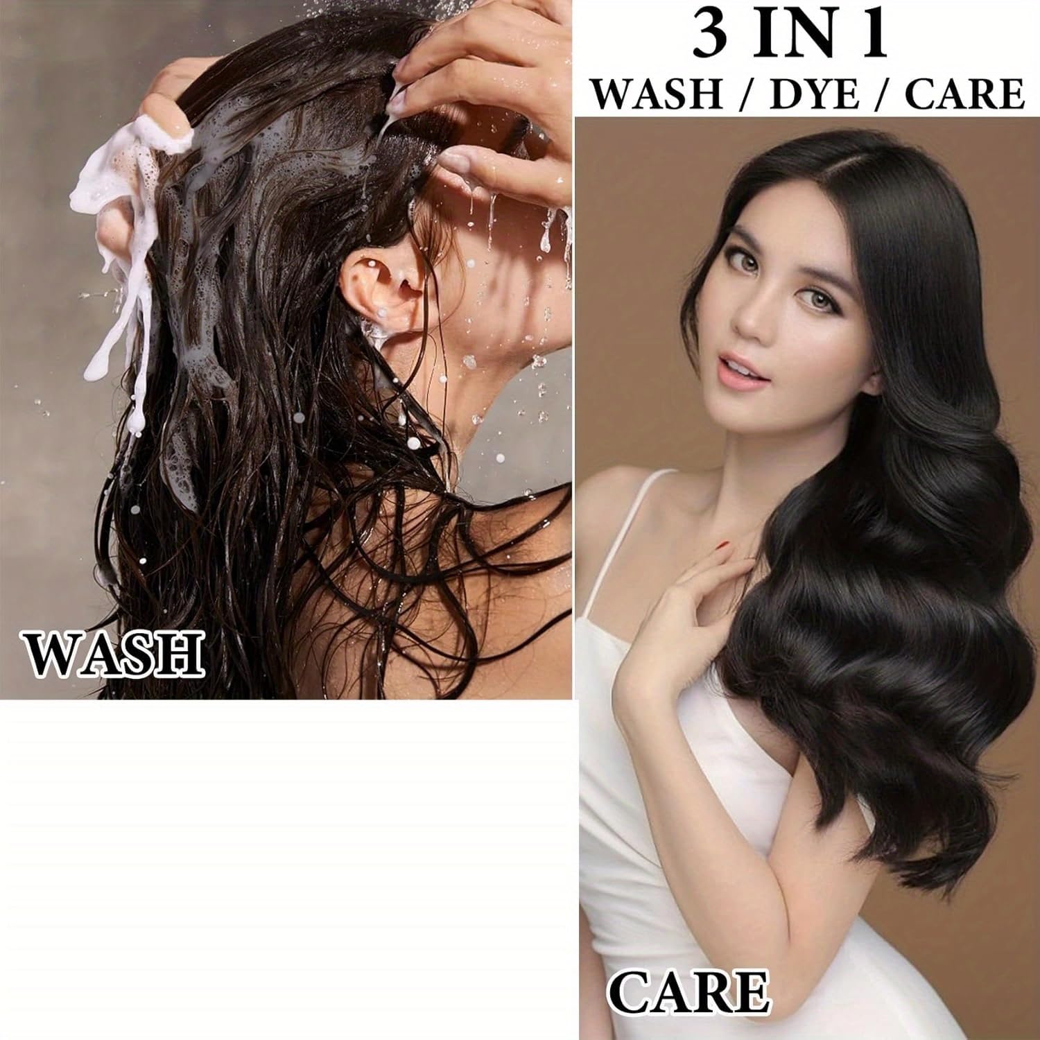 2PCS Collagen Hair Mask & Black Hair Dye Shampoo with Argan Oil - Deep Conditioning Treatment for Dry, Damaged Hair - Repair Cream for Women & Men | At-Home Salon Treatment for Color-Treated & Frizzy Hair
