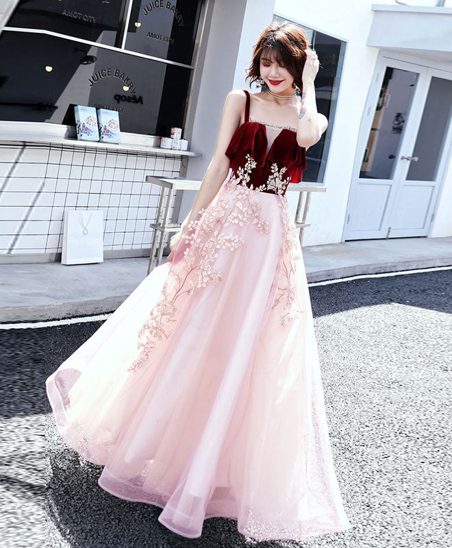 Elegant Pink Sweetheart Tulle Lace Long Prom Dress for Women - Formal Evening Gown for Homecoming, Wedding Guest & Special Occasions