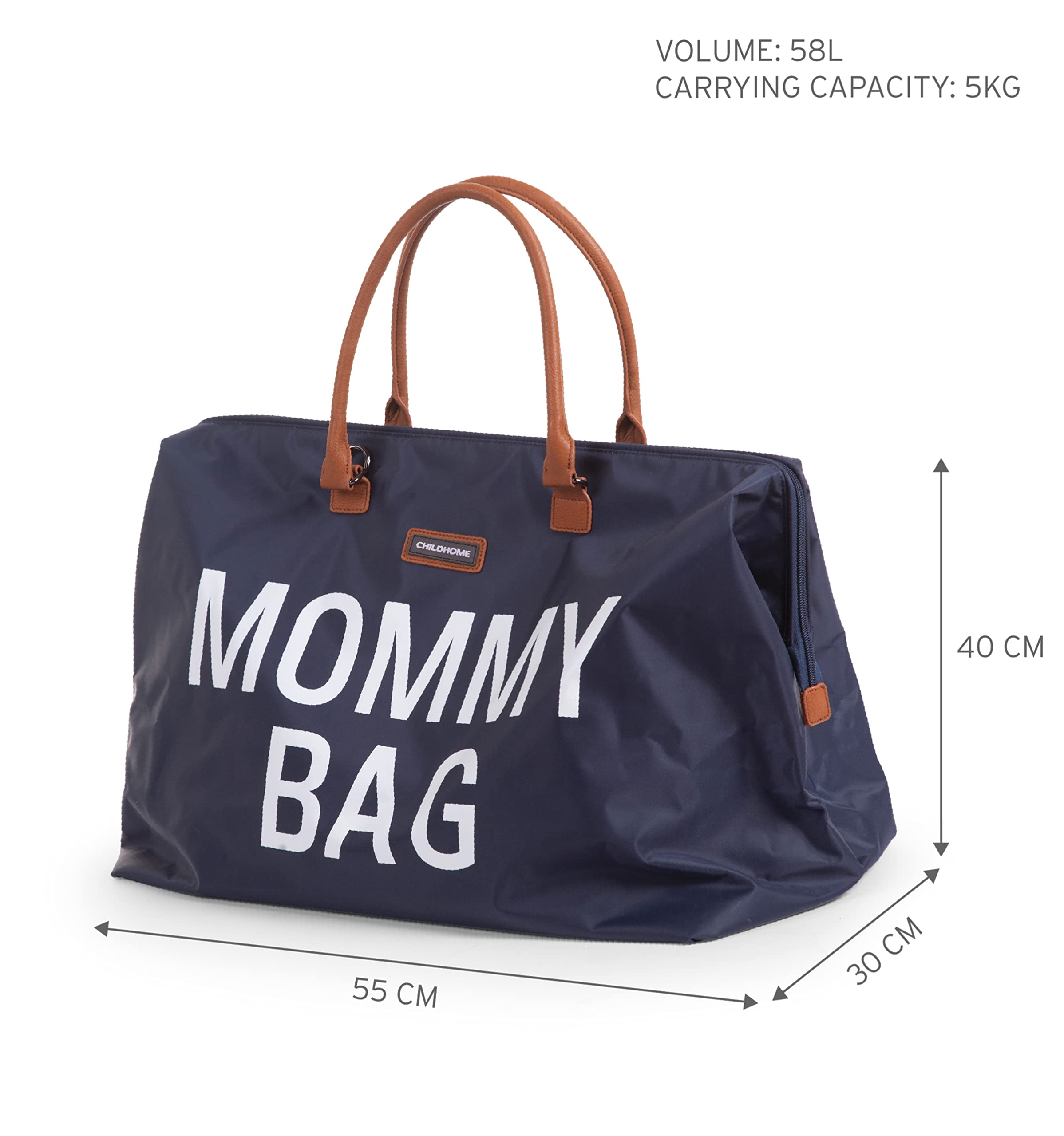 Childhome MOMMY BAG Large Baby Diaper Bag - Spacious Travel Organizer for Baby Essentials | Perfect for Daycare, Outings & Family Trips