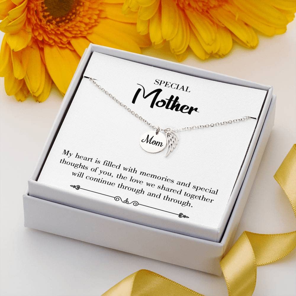 Memorial Necklace for Mom - Elegant White Keepsake Jewelry to Honor and Remember Mother | Perfect Gift for Mother's Day, Birthday, or Remembrance