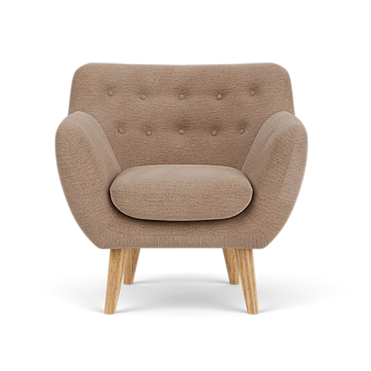 Anne Fabric Armchair - Modern Upholstered Accent Chair for Living Room, Bedroom & Office - Comfortable Lounge Chair with Sturdy Wooden Legs (Perfect for Reading, Relaxing & Home Decor)