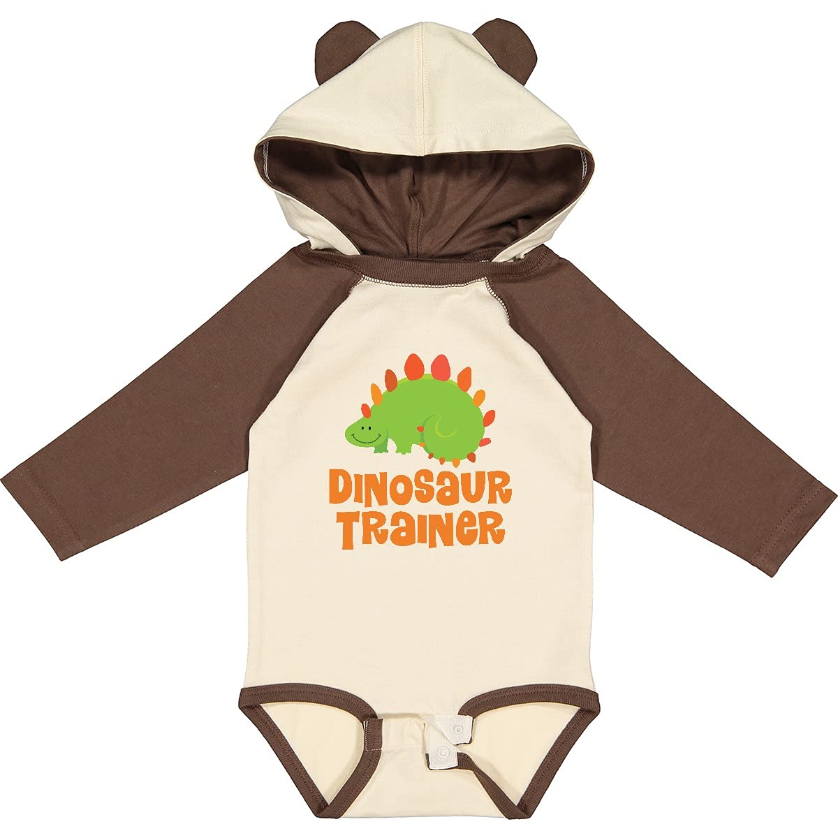 Inktastic Dinosaur Trainer Long Sleeve Baby Bodysuit - Cute Dino Design for Infants & Toddlers - Perfect for Playtime, Daycare & Family Photos
