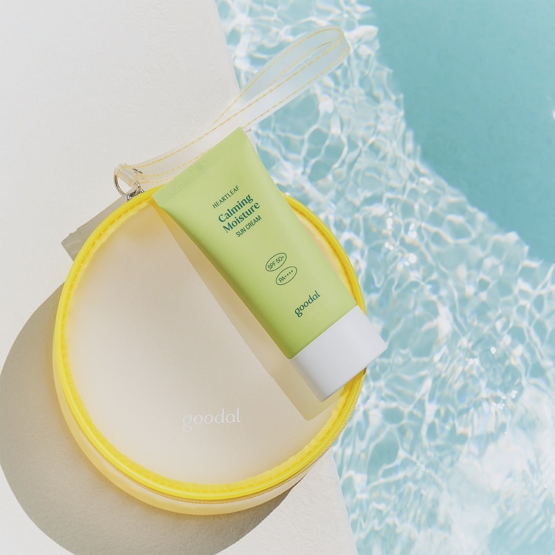 Goodal Houttuynia Cordata Calming Moisture Sun Cream SPF 50+ PA++++ 50ml - Soothing Korean Sunscreen for Sensitive Skin, Daily UV Protection & Hydration - Perfect for Outdoor Activities & Beach Days