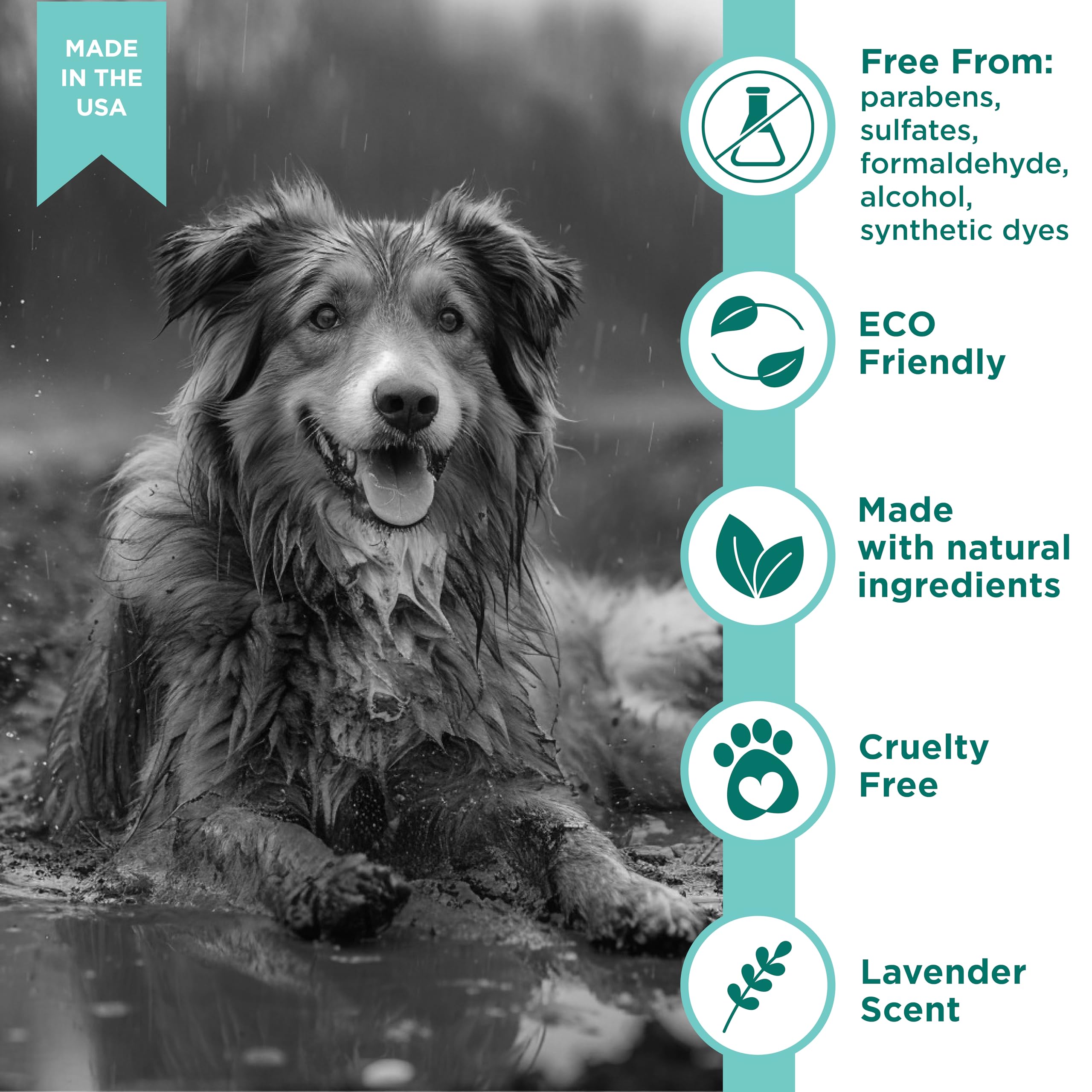 Natural Oatmeal Dog Shampoo for Itchy & Sensitive Skin - Hypoallergenic Dog Shampoo for Dry Flaky Skin Relief - Soothing Oatmeal Bath Soap for Dogs with Allergies - Gentle Puppy Shampoo for Bath Time & Skin Care