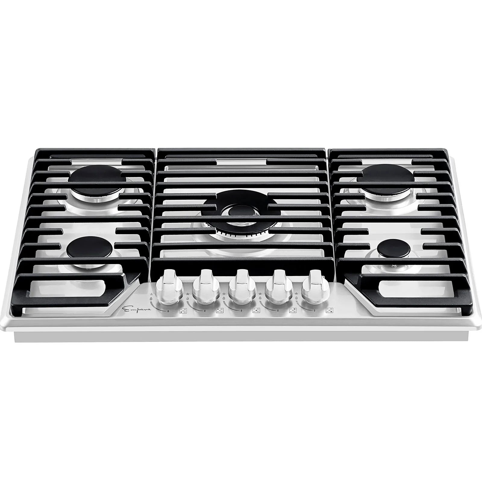 Empava 36-Inch Built-In Gas Cooktop with 5 Italy SABAF Burners - NG/LP Convertible Stainless Steel Stove for Professional Home Cooking & Entertaining