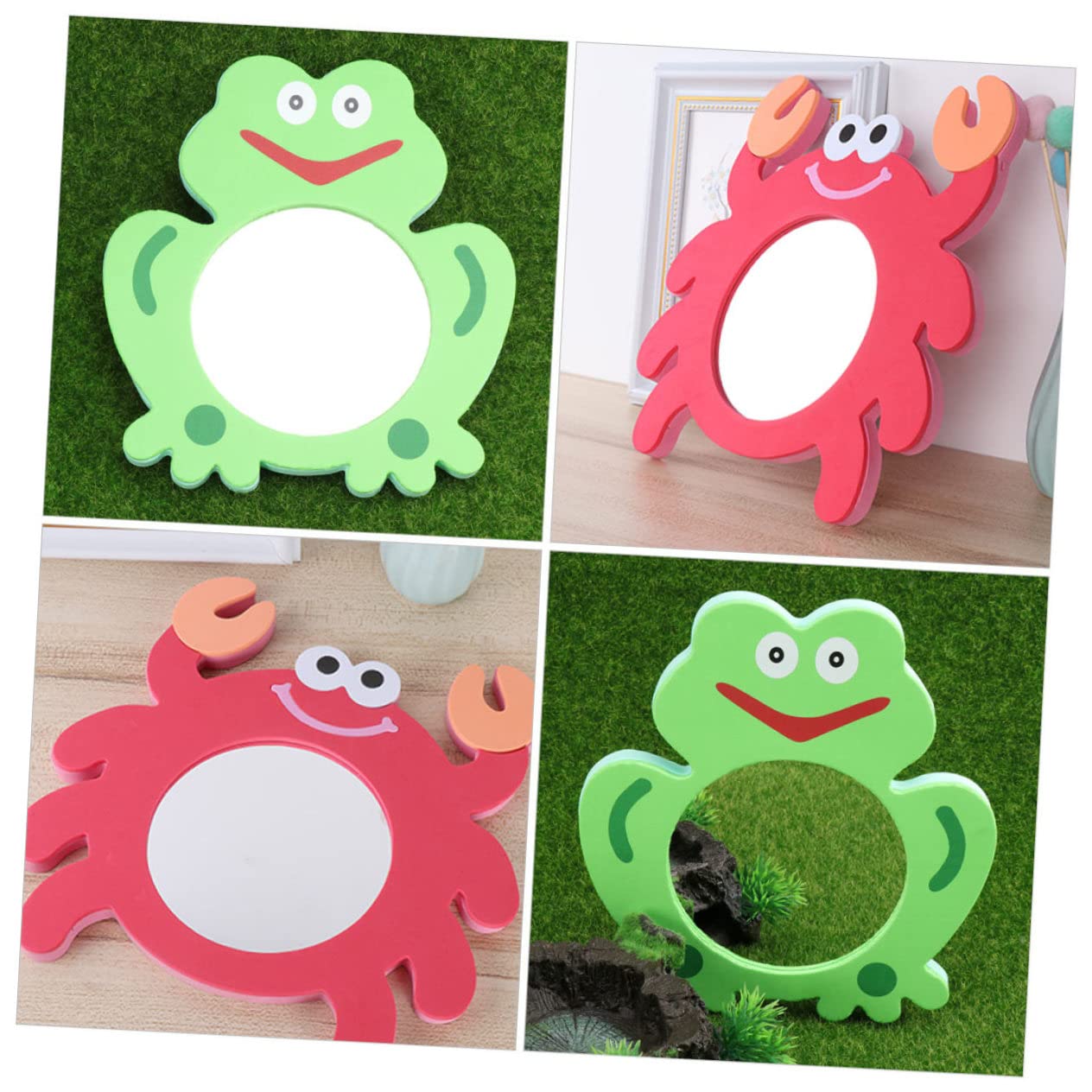 FAVOMOTO 10-Piece EVA Cartoon Crab Bath Toys Set - Non-Slip Bathtub & Shower Toys for Toddlers 1-3 Years Old (Red) - Fun Bath Time Learning Toys for Kids, Perfect for Sensory Play & Water Play Activities