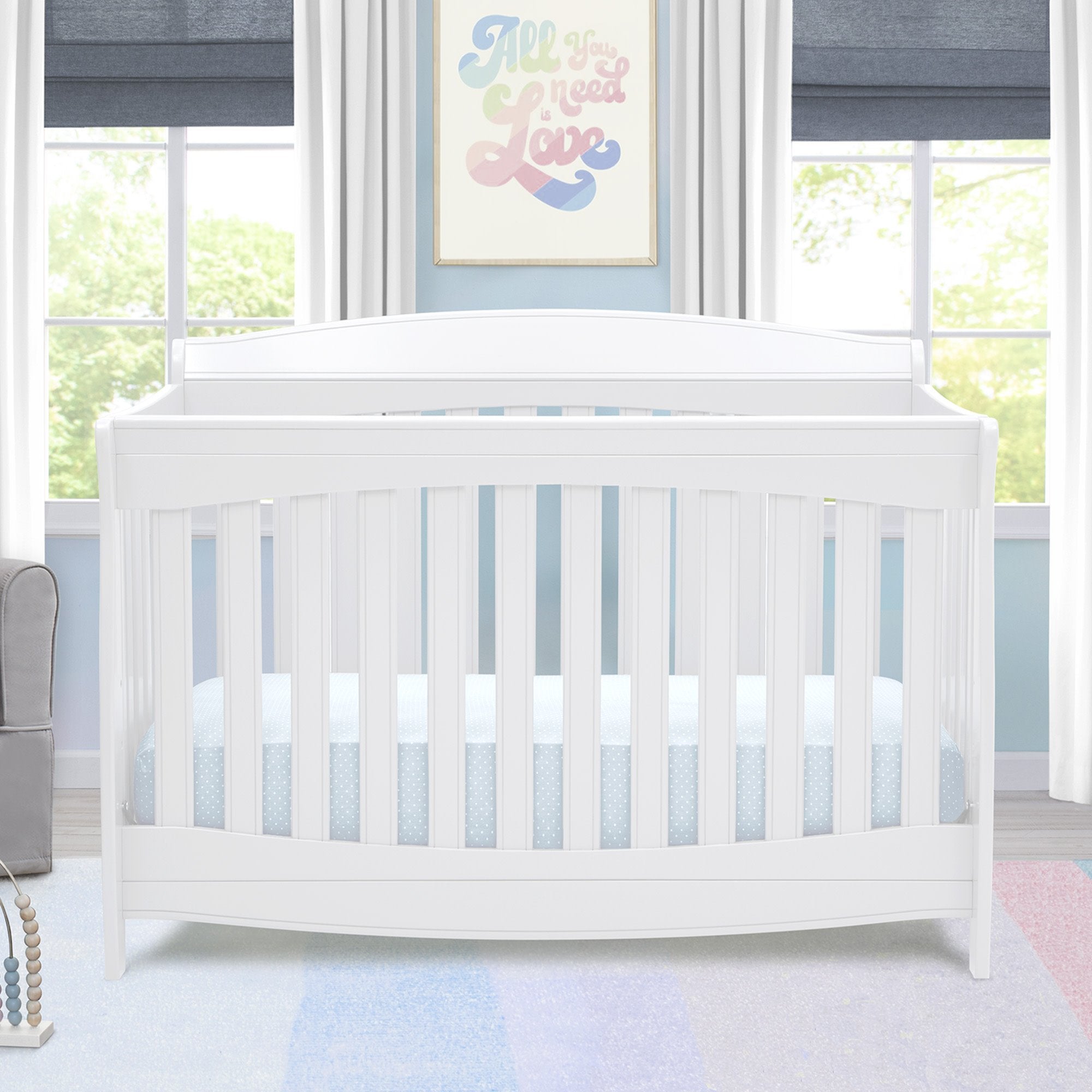 Colton 6-in-1 Convertible Baby Crib - Toddler Bed, Daybed & Full-Size Bed - Safe Nursery Furniture for Newborn to Teen - Perfect for Modern Nurseries & Kids' Bedrooms