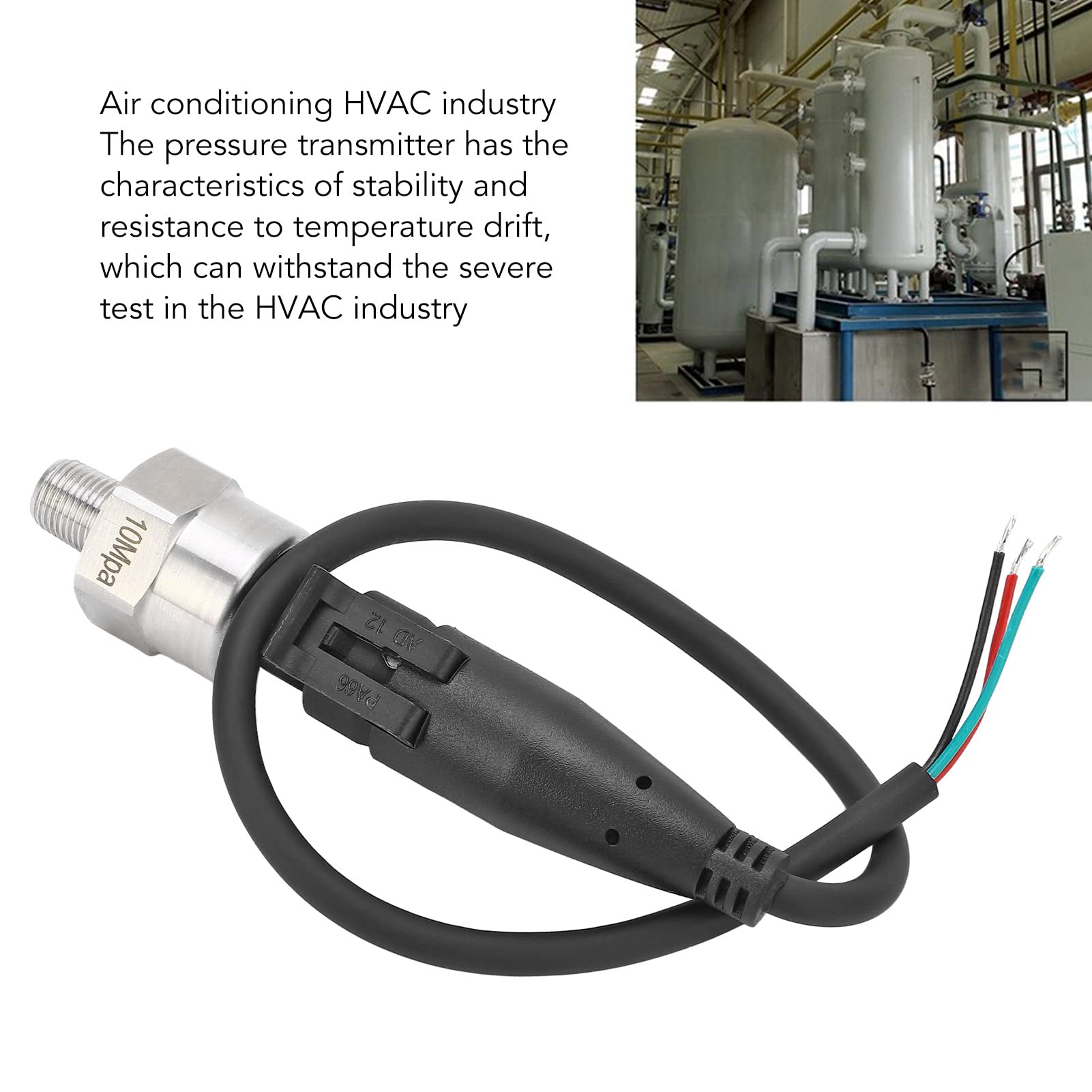 FASTROHY 60 Psi Stainless Steel Pressure Transducer Sensor for Oil, Fuel, Gas, Air & Water - Universal Solenoid Sender for Automotive, Industrial & HVAC Systems