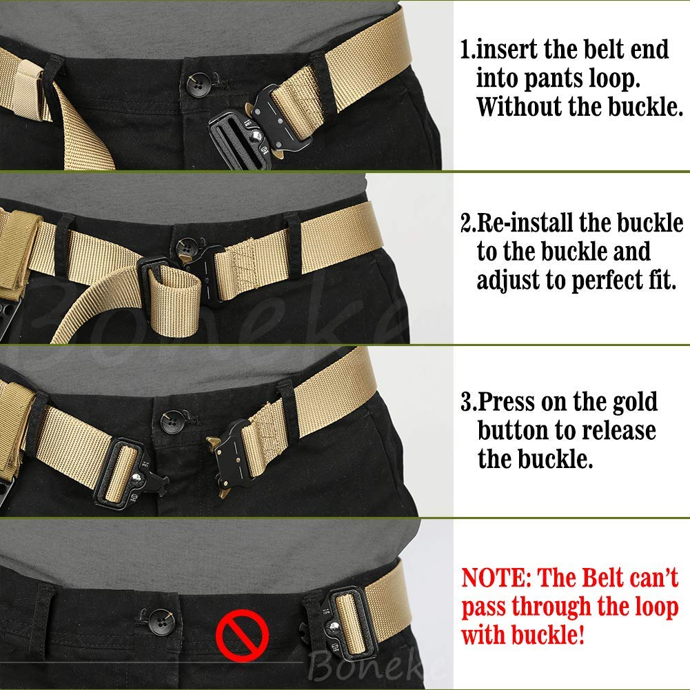 Tactical Belt for Men - Military Nylon Web Belt with Heavy Duty Quick Release Buckle - Police Duty Belt for Military Training & Outdoor Activities - Perfect for Hiking, Camping & Tactical Gear