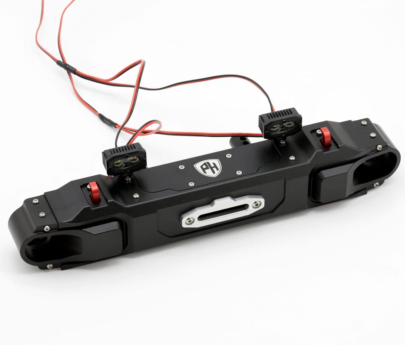 Powerhobby Axial SCX6 CNC Aluminum Front & Rear Bumpers with LED Lights - Heavy Duty Off-Road Protection for RC Crawler Trucks - Perfect for Rock Crawling & Trail Adventures